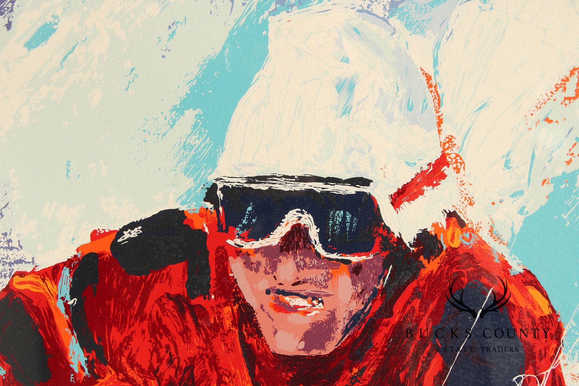 Mark King Limited Edition Framed Print, Downhill Skier