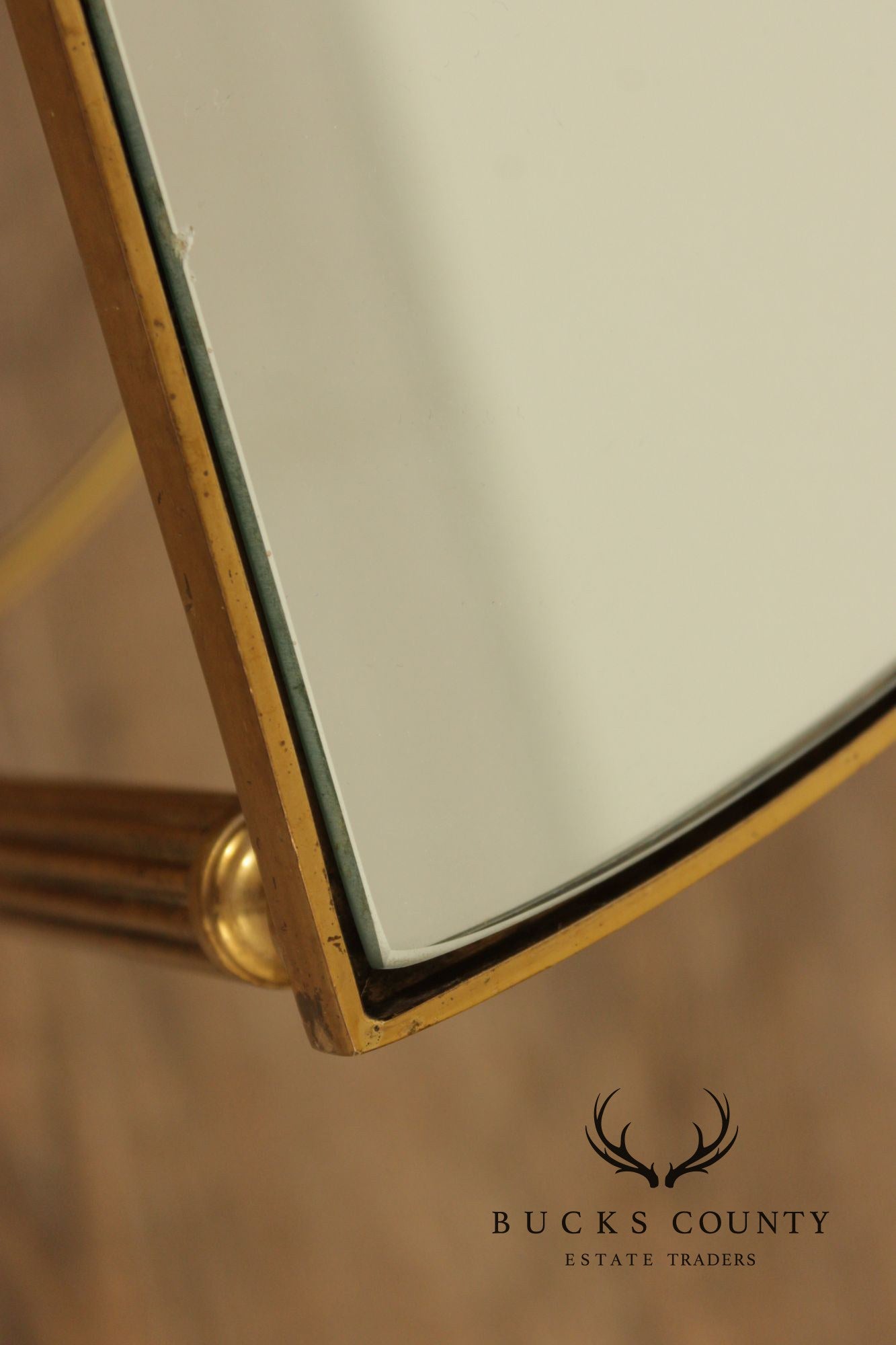 Directoire Style Vintage Pair of Brass Demilune Side Tables
