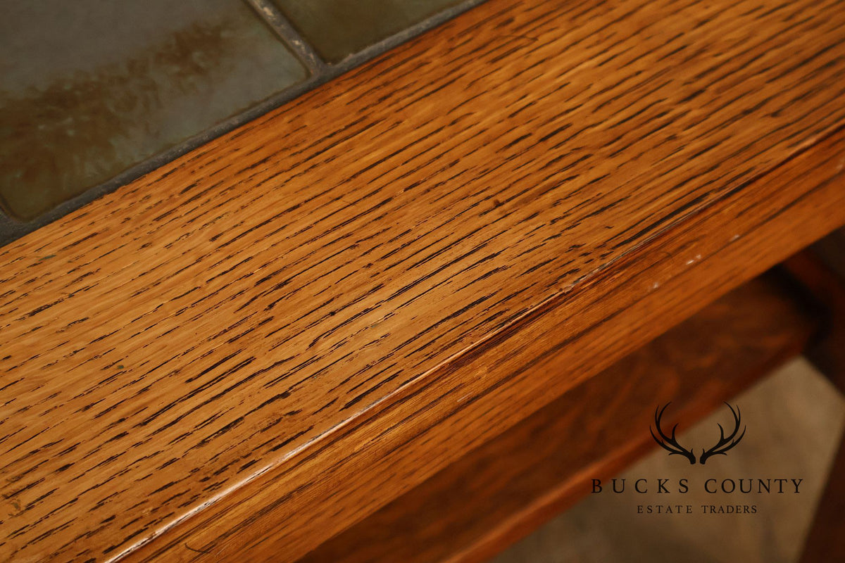 Stickley Mission Collection Tile Top Oak End Table