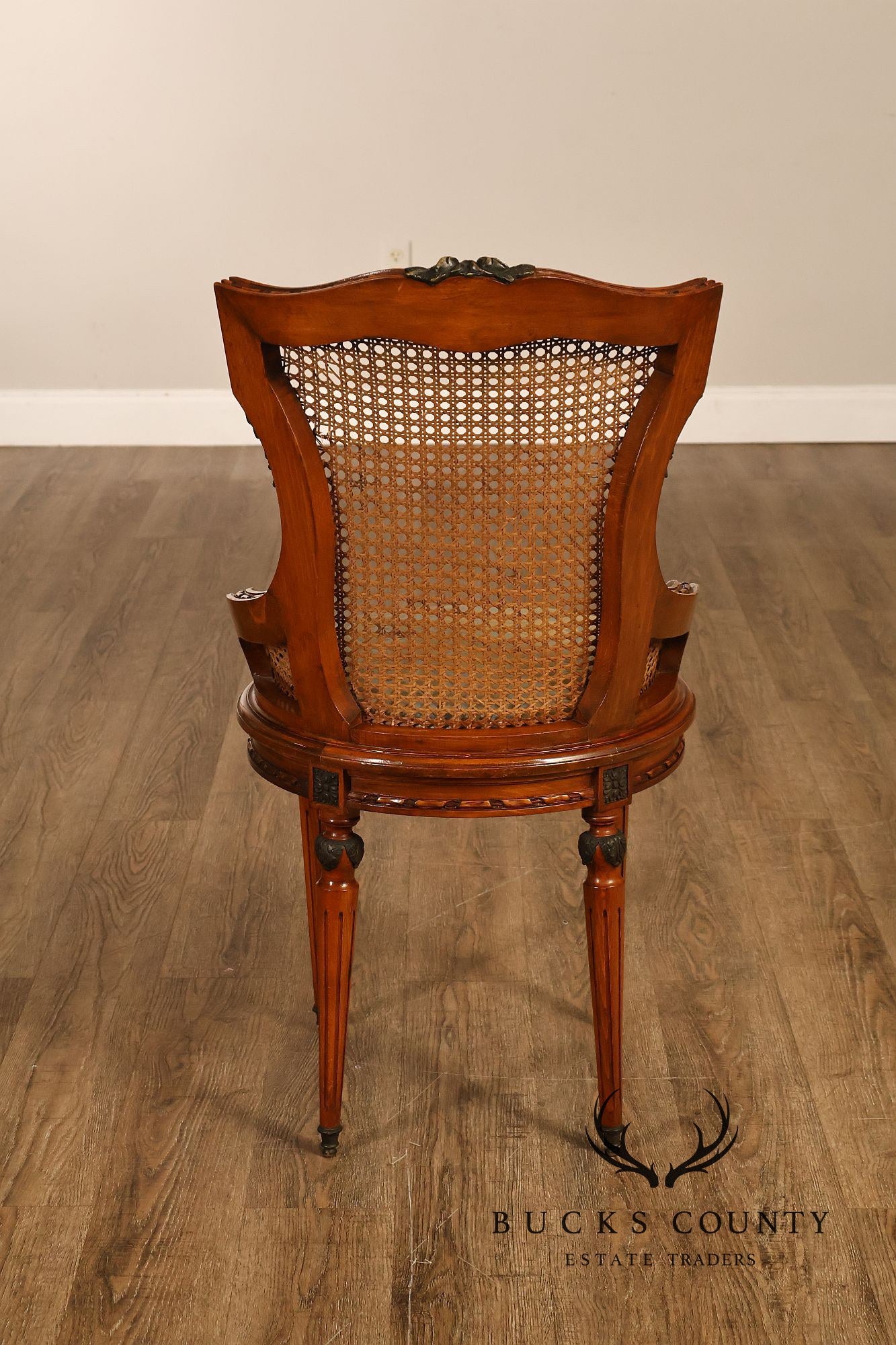French Louis XVI Style Vintage Set Of 12 Caned Dining Chairs