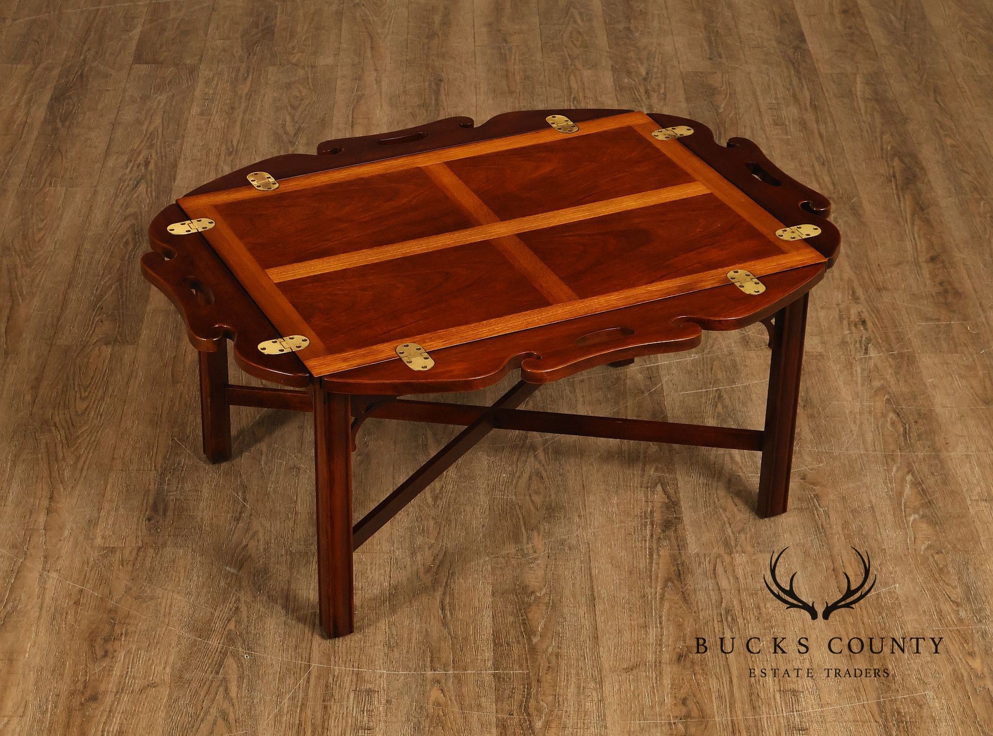 Chippendale Style Mahogany Butler's Tray Table