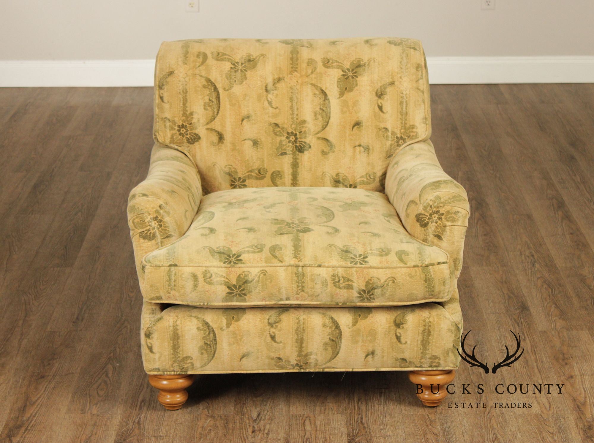 Custom Upholstered Lounge Chair and Ottoman