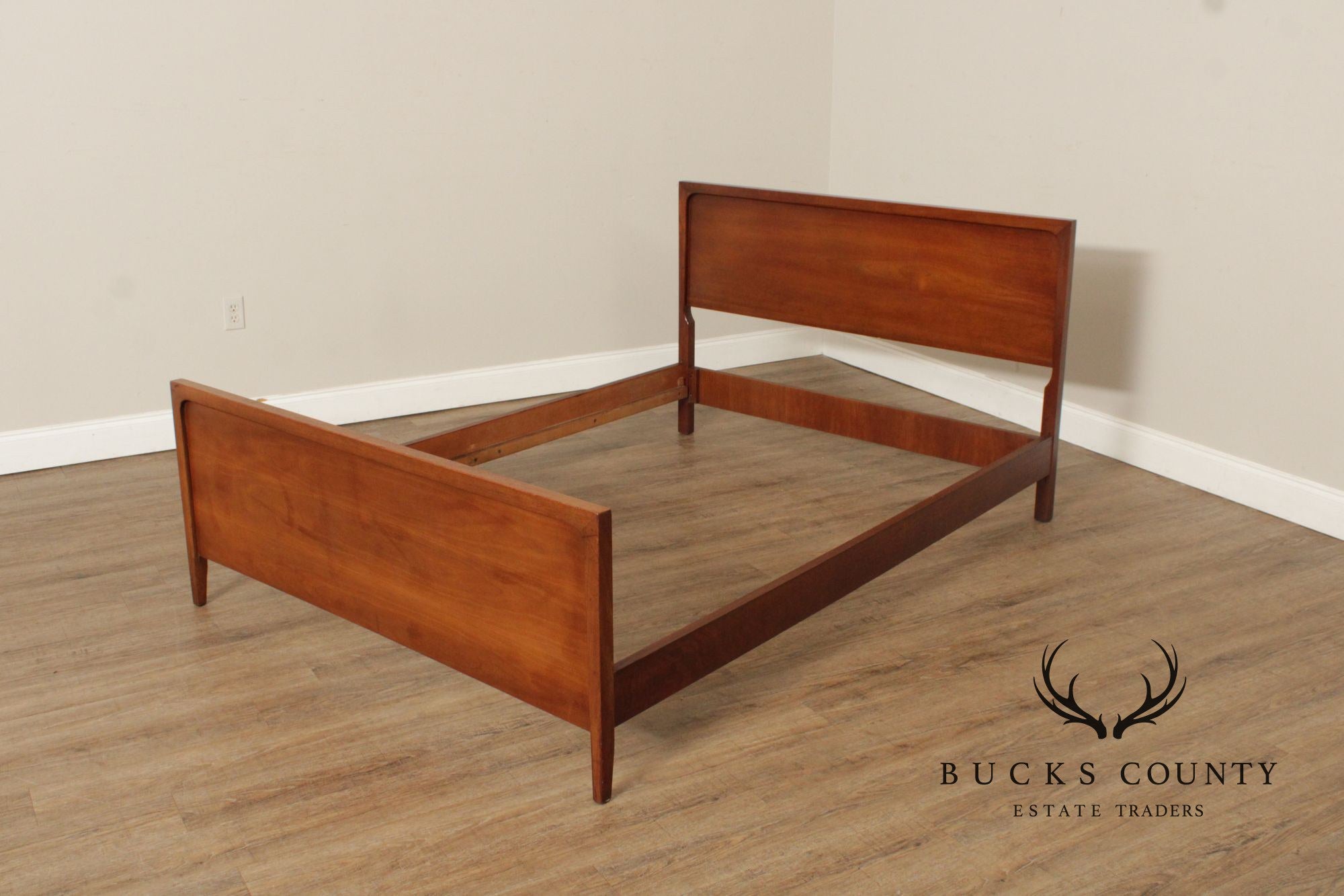 Mid Century Modern Full-Size Cherry Bed Frame