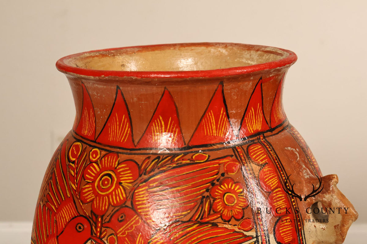 Mexican Folk Art Pottery Vase