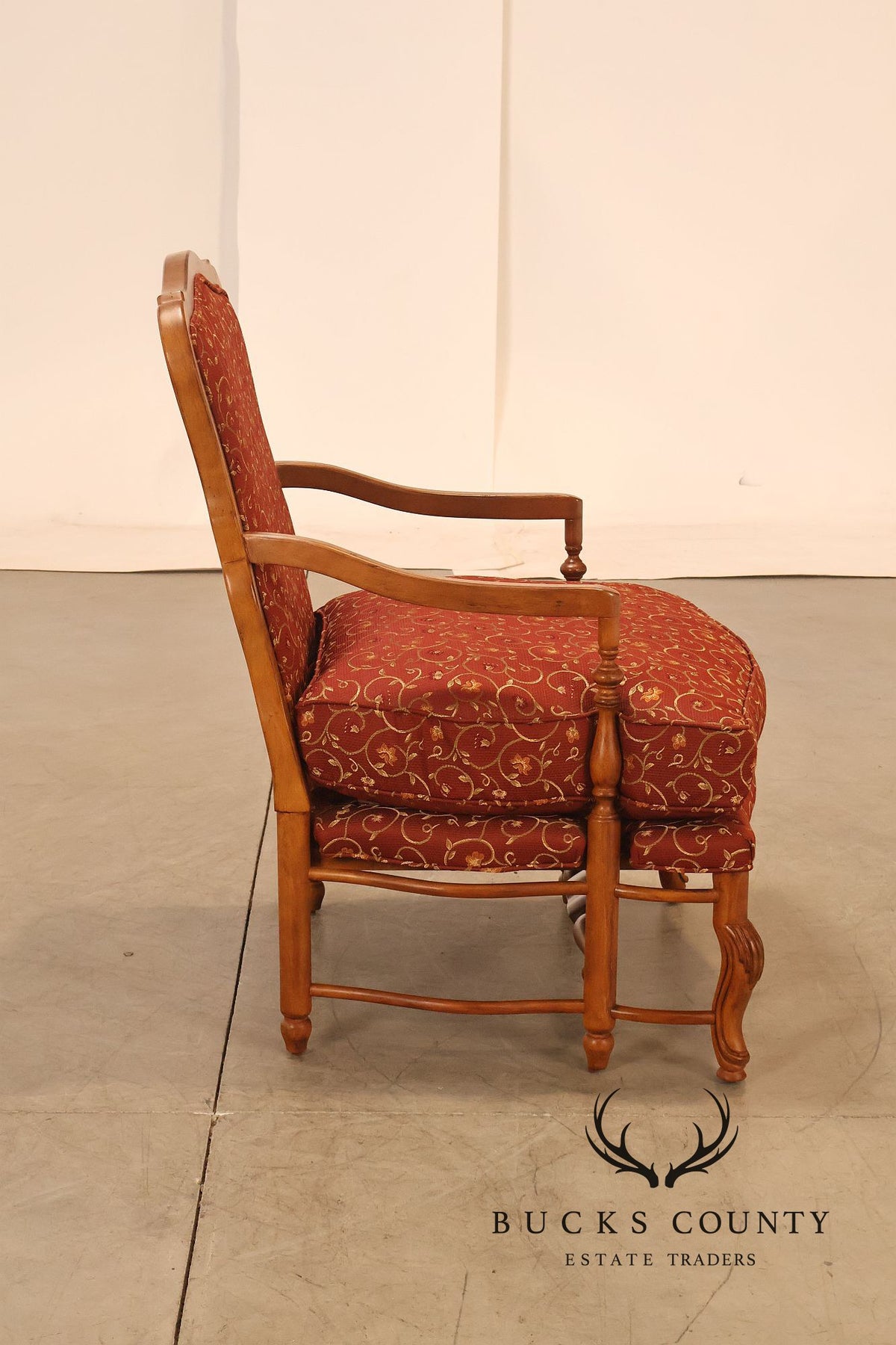 Highland House Pair Of Genevieve French Country Upholstered Lounge Chairs