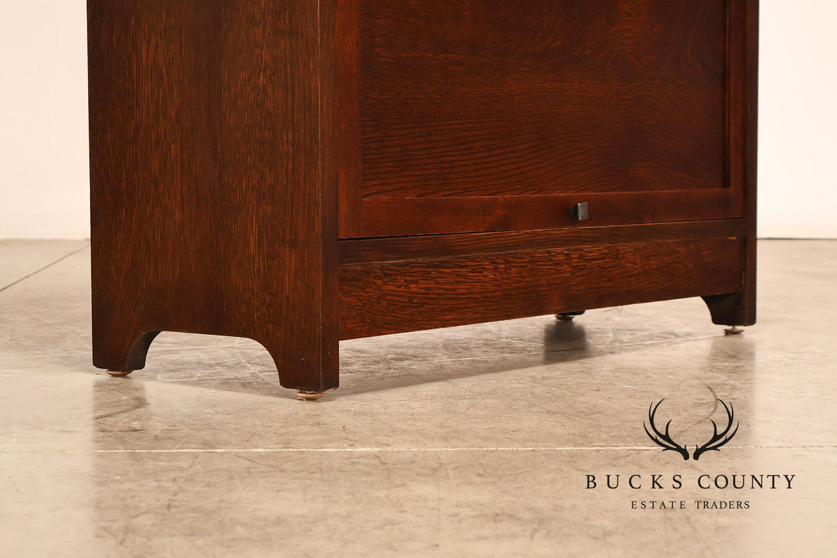 Stickley Mission Collection Oak Four-Section Barrister Bookcase