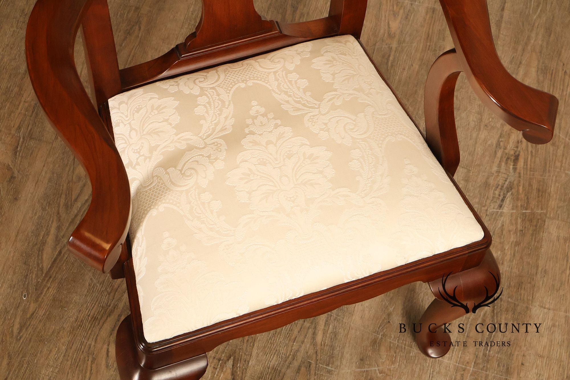 Henkel Harris Queen Anne Style Cherry Armchair