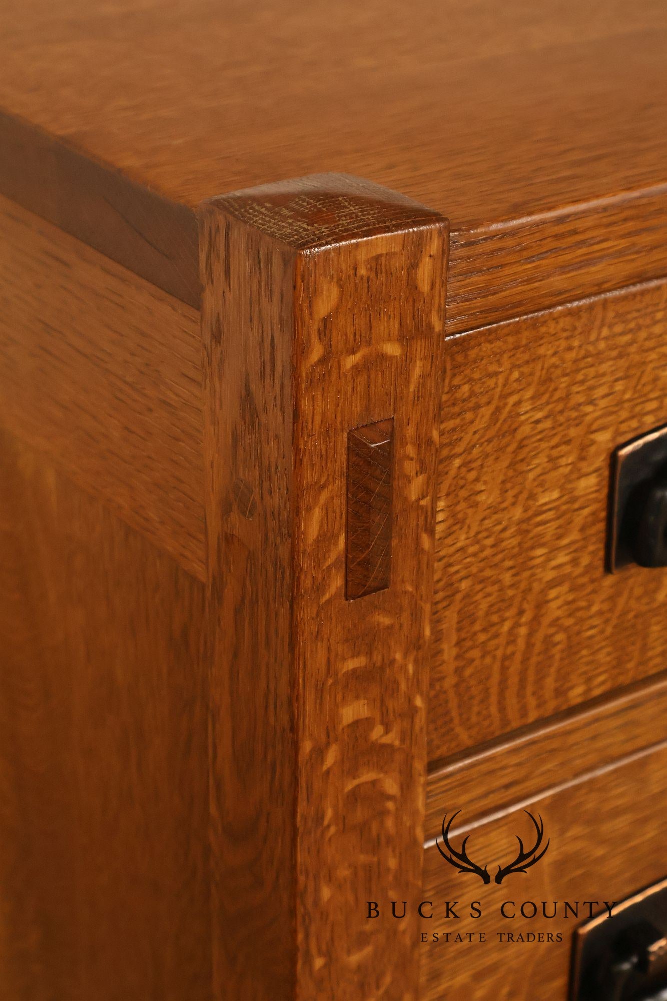 Stickley Mission Collection Pair Of Oak Three Drawer Nightstands