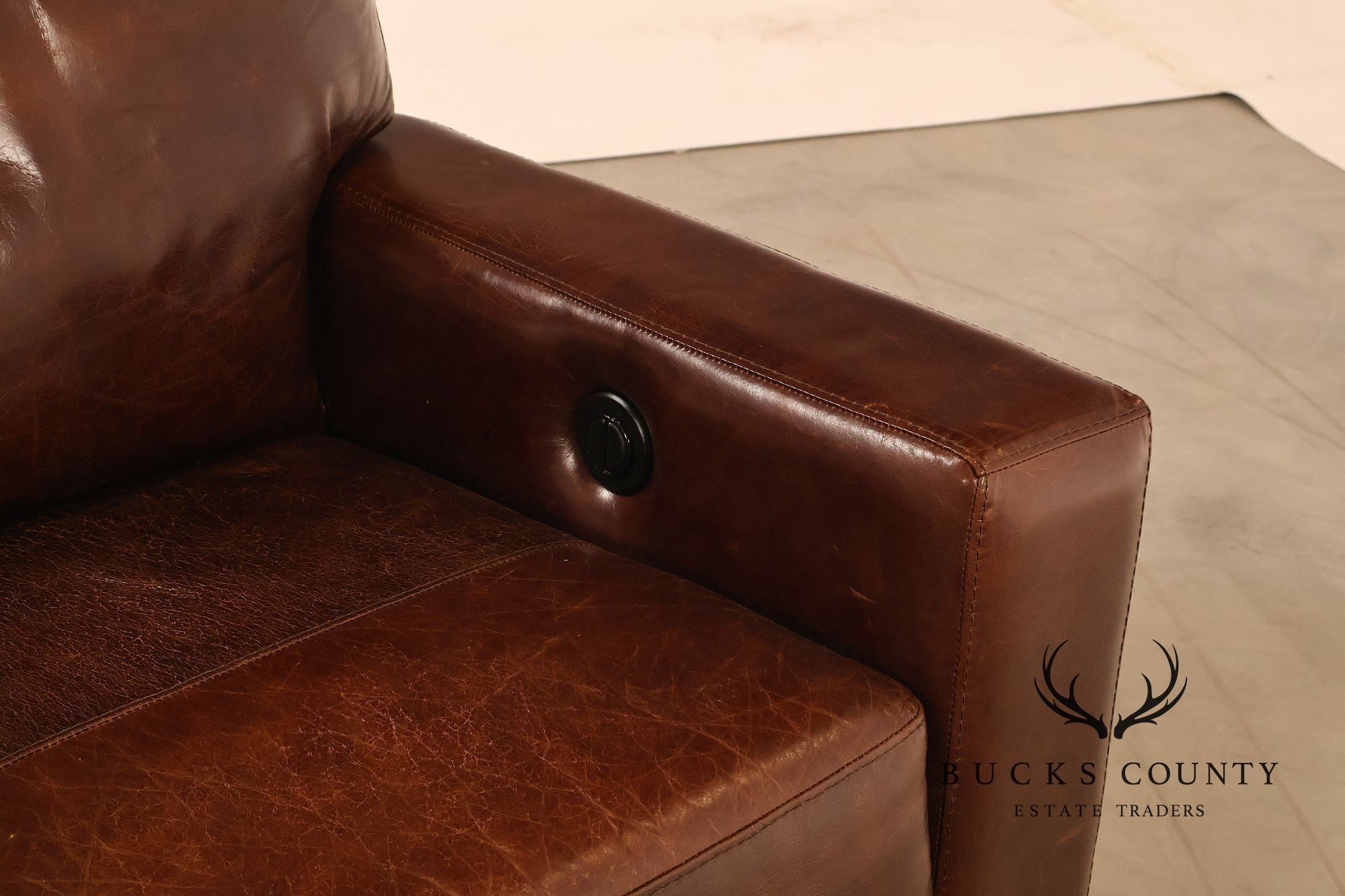 Soft Line Pair of 'Energia' Leather Power Reclining Sofas