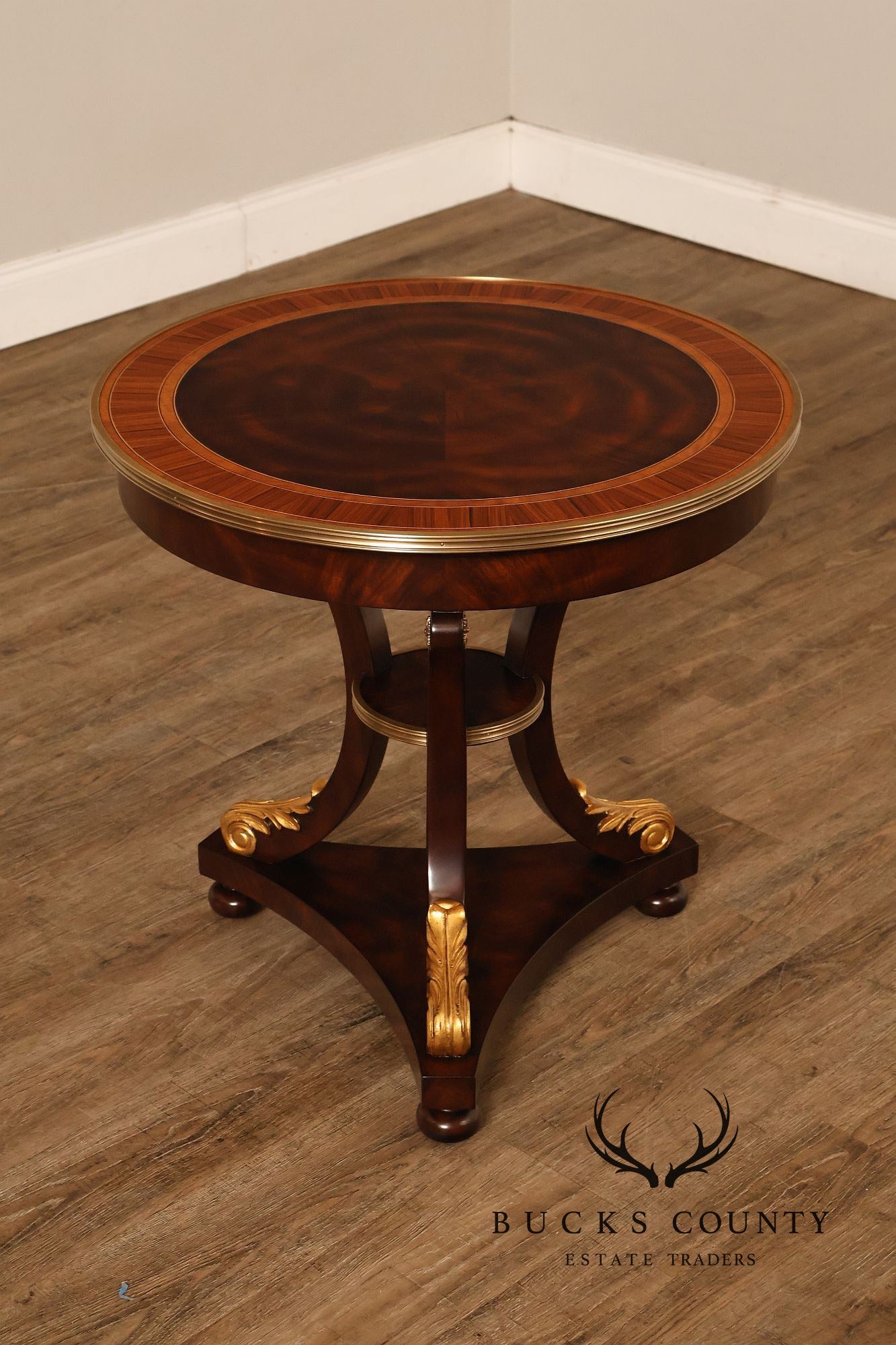 Theodore Alexander Pair of 'After Dinner Drinks' Mahogany Side Tables