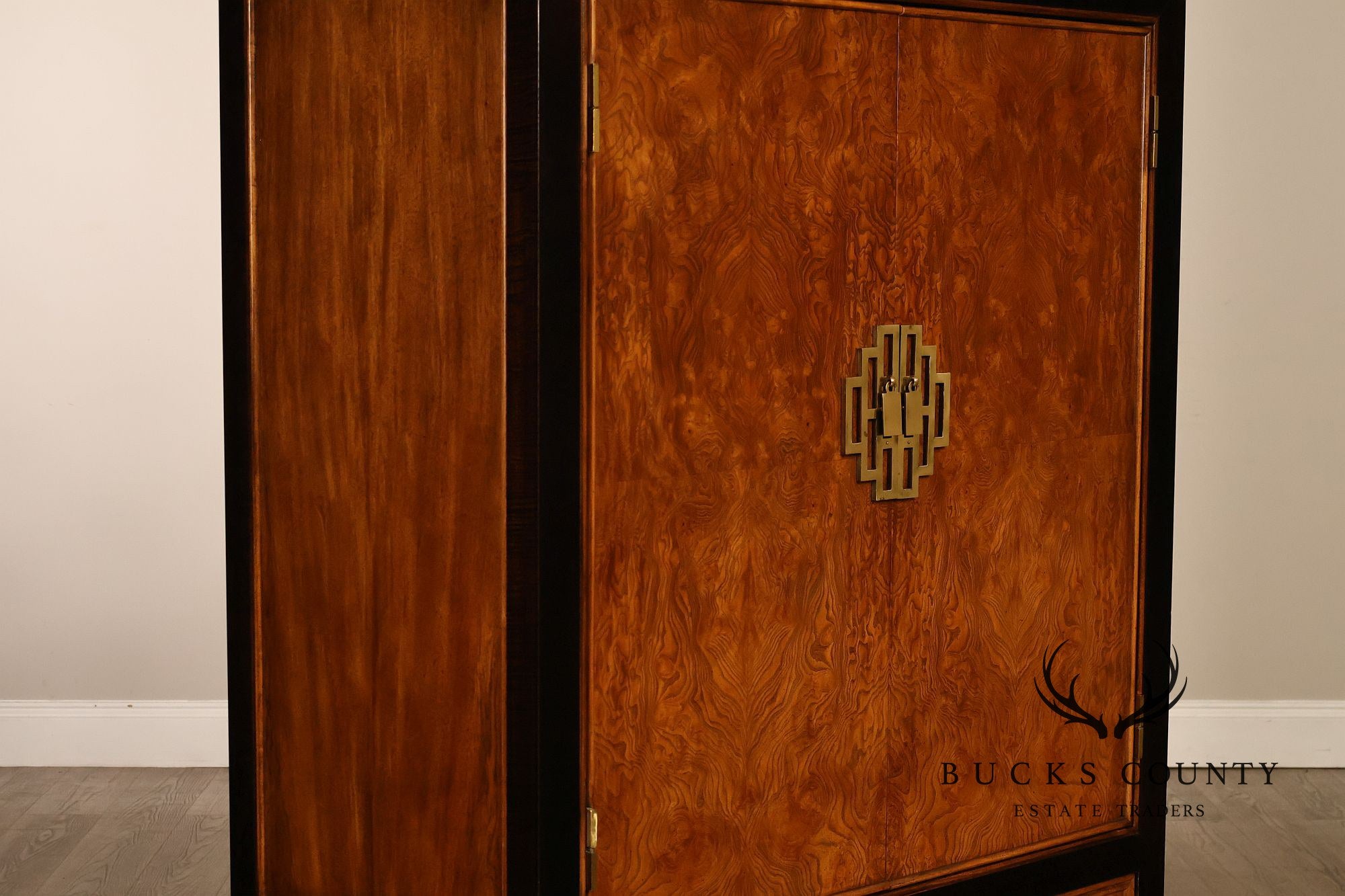 Century Chin Hua Furniture Asian Style Burl Wood Cabinet Armoire
