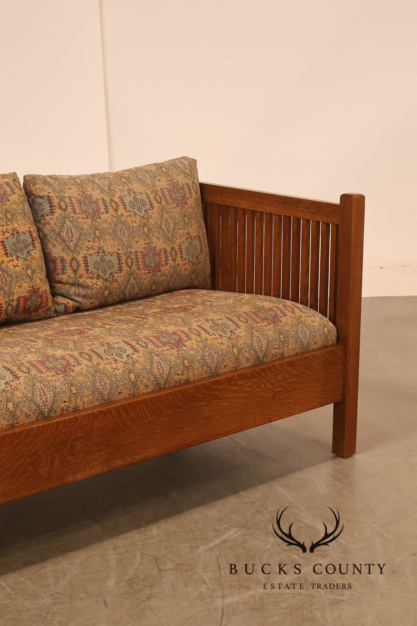 Stickley Mission Collection Oak Spindle Settle