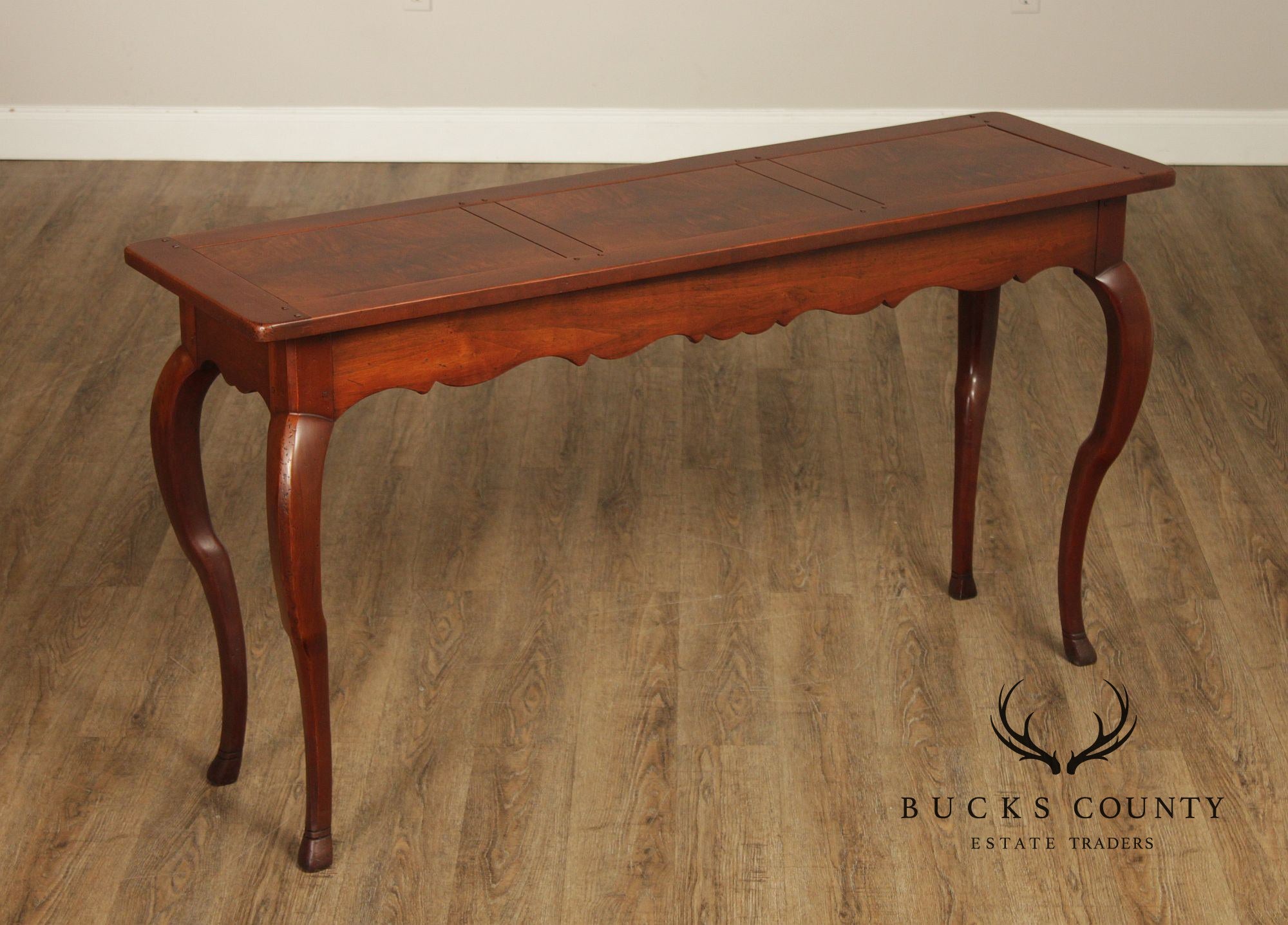 French Country Style Walnut Console Table