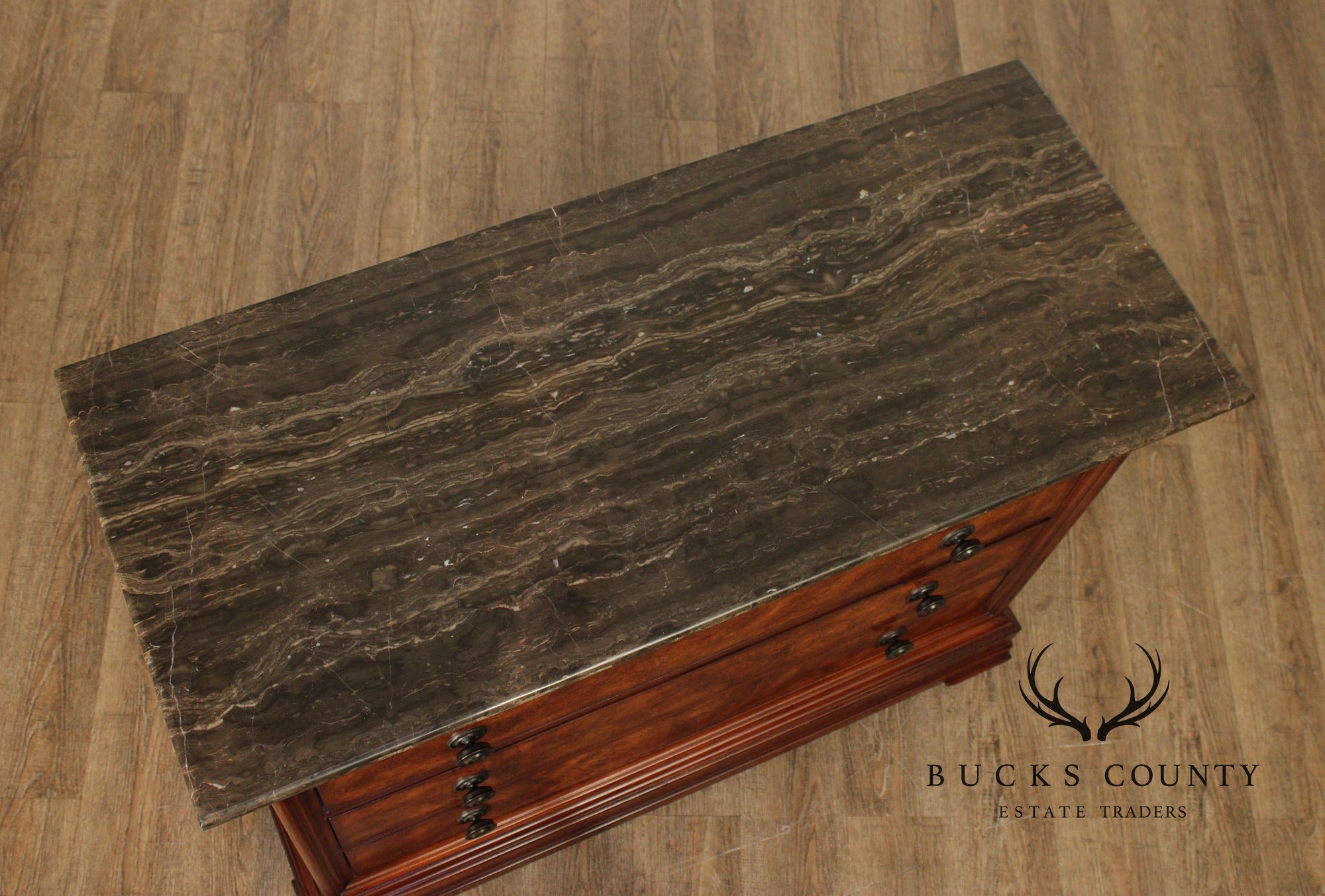 Ethan Allen Louis Philippe Style 'Fisher' Marble Top Chest