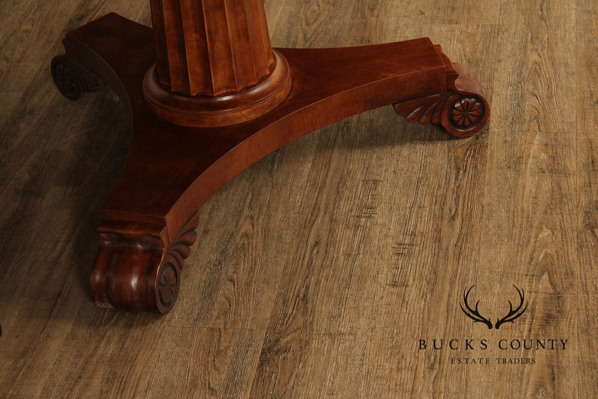 Empire Style Double Pedestal Mahogany Dining Table