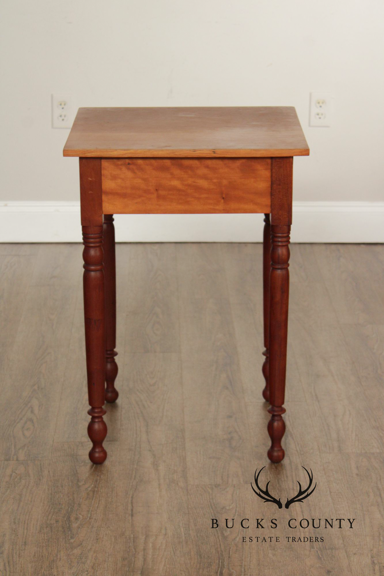 Antique American Poplar Empire One Drawer Work Table