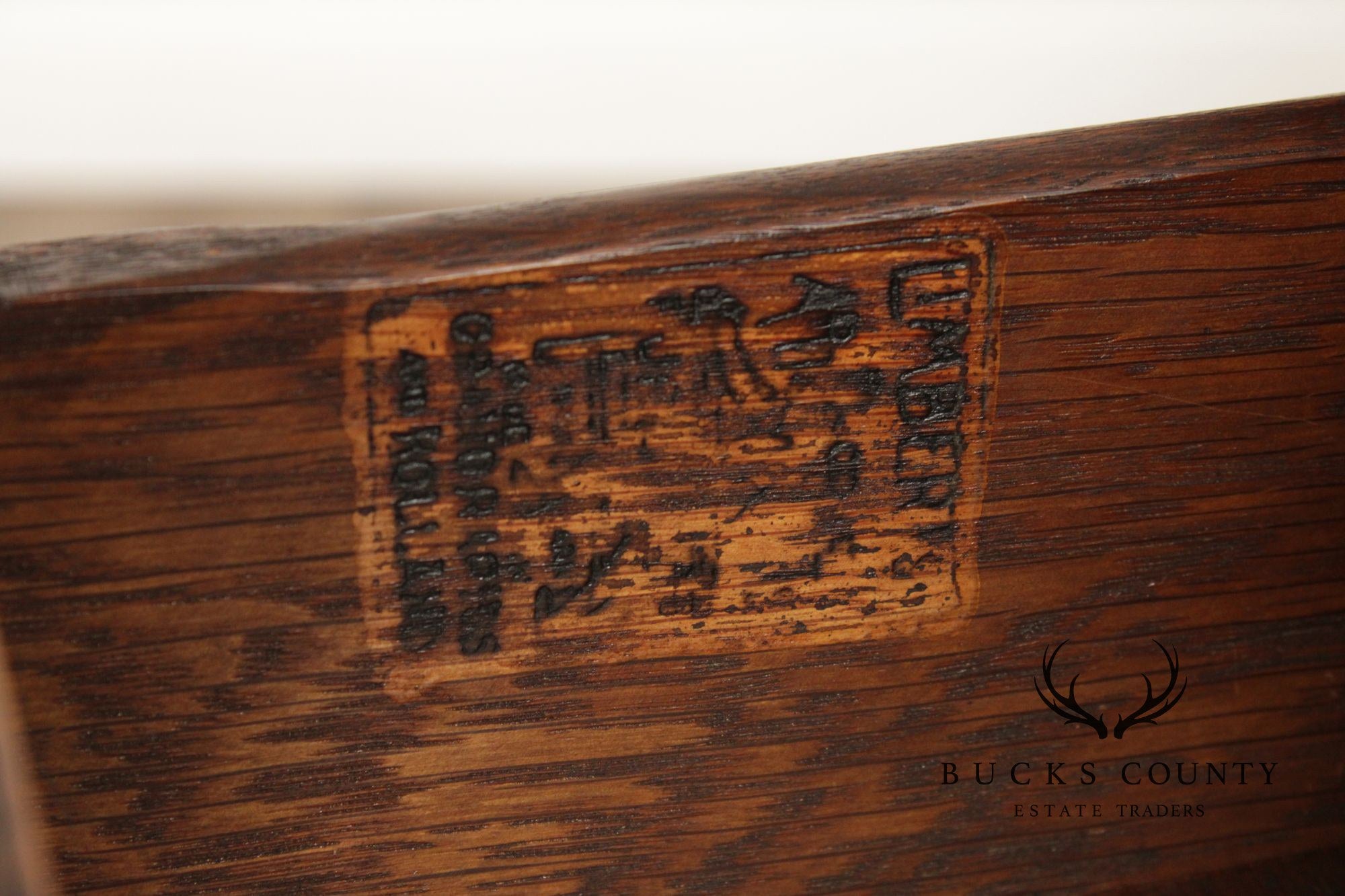 Limbert Mission Oak Two-Drawer Library Table
