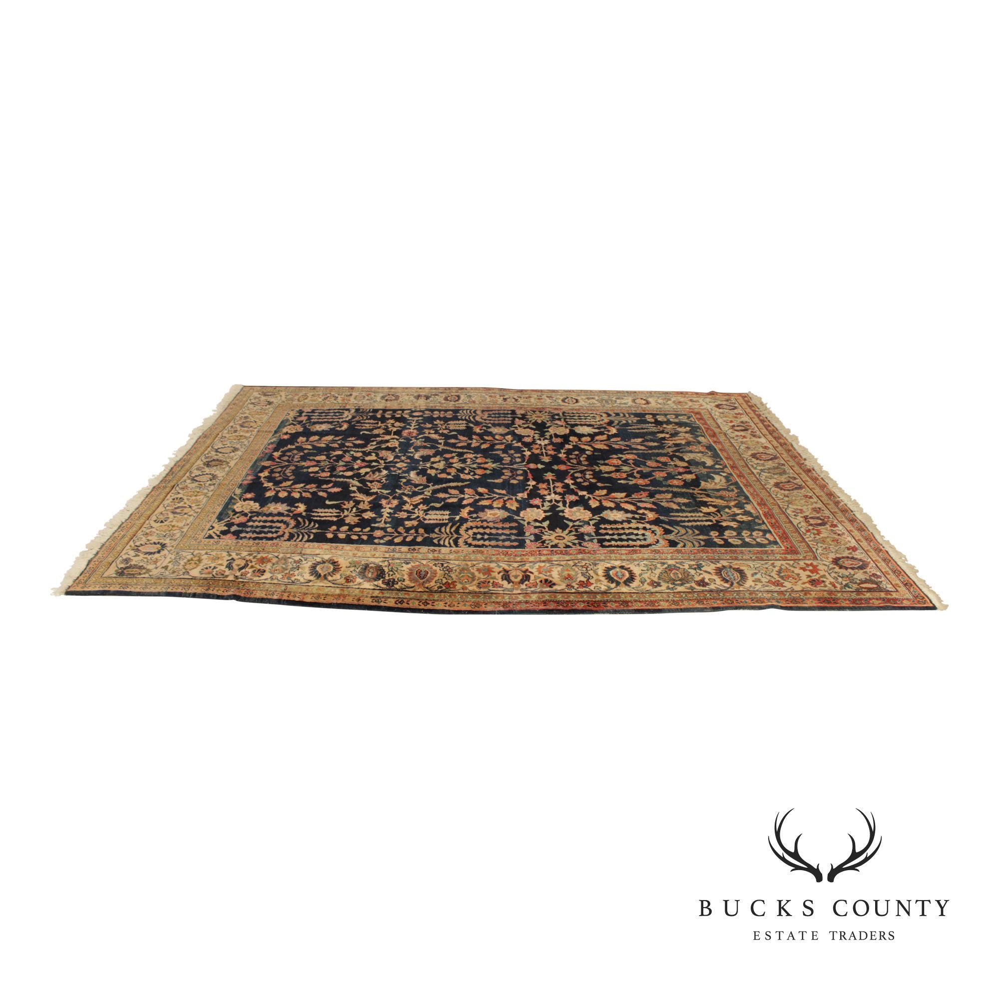 Antique Persian Bidjar Wool Area Rug 8' x 10'