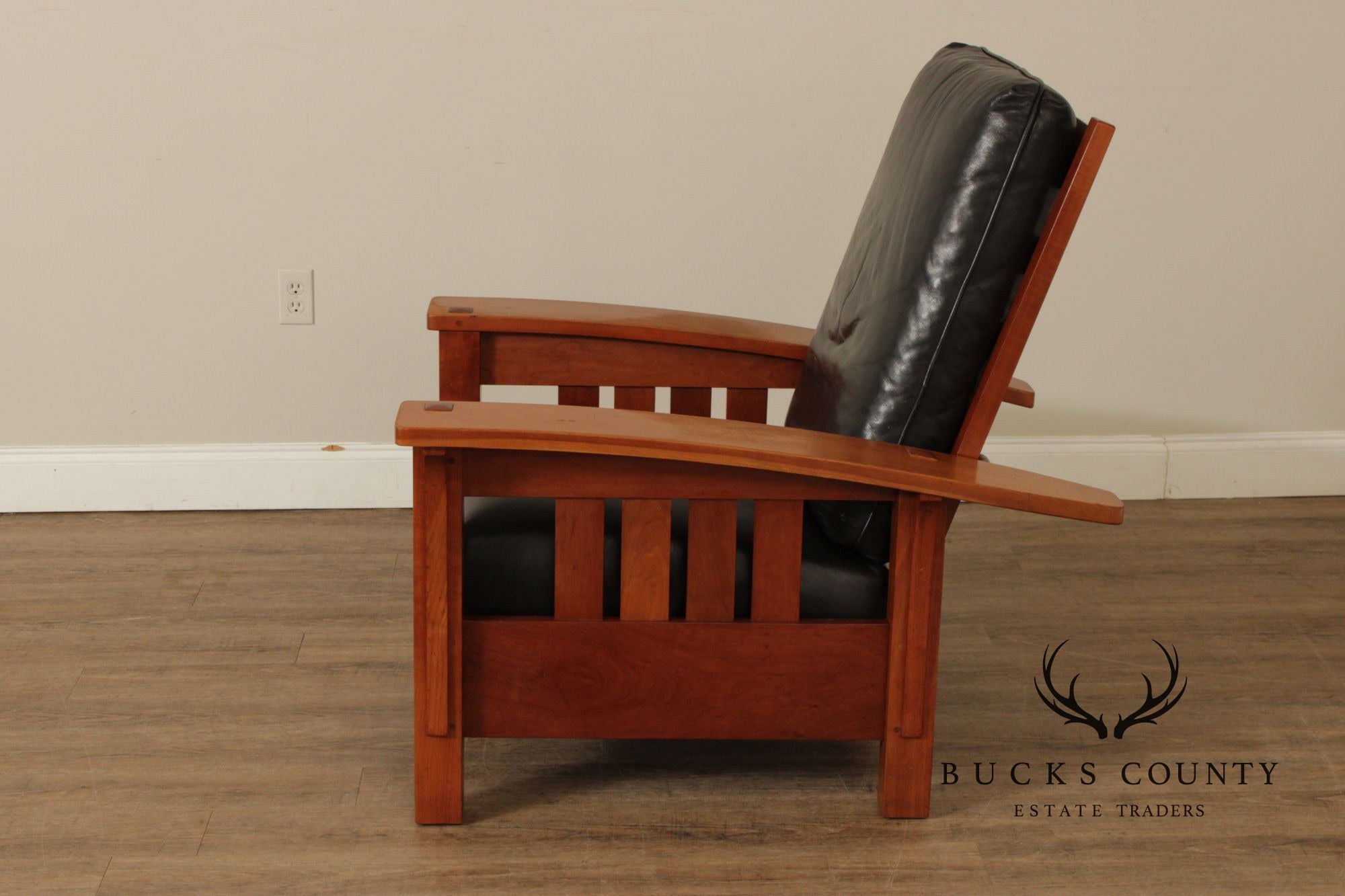 Stickley Mission Collection Bow Arm Morris Chair and Ottoman