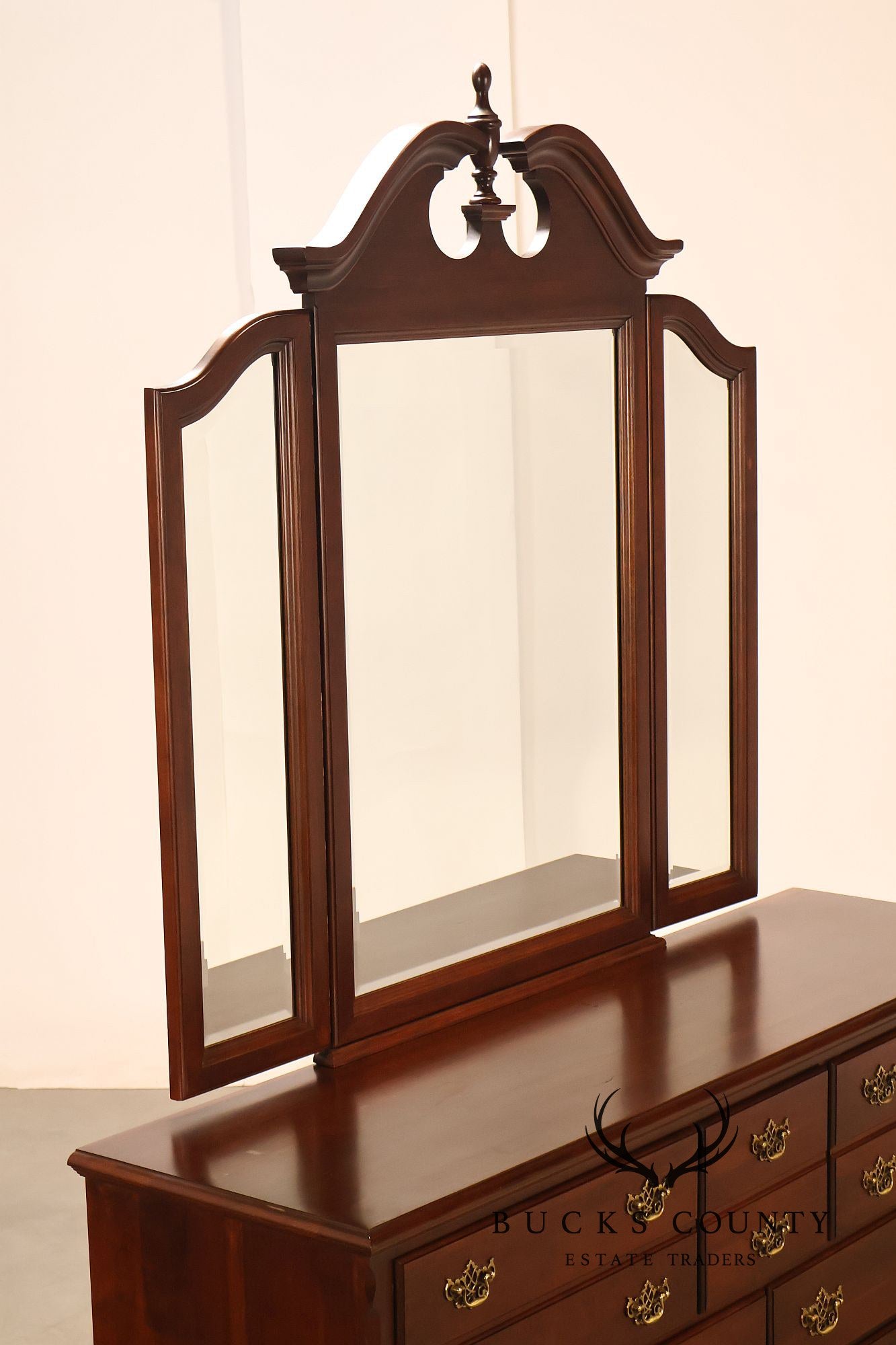 Cochran Mahogany Chippendale Style Cherry Dresser With Mirror
