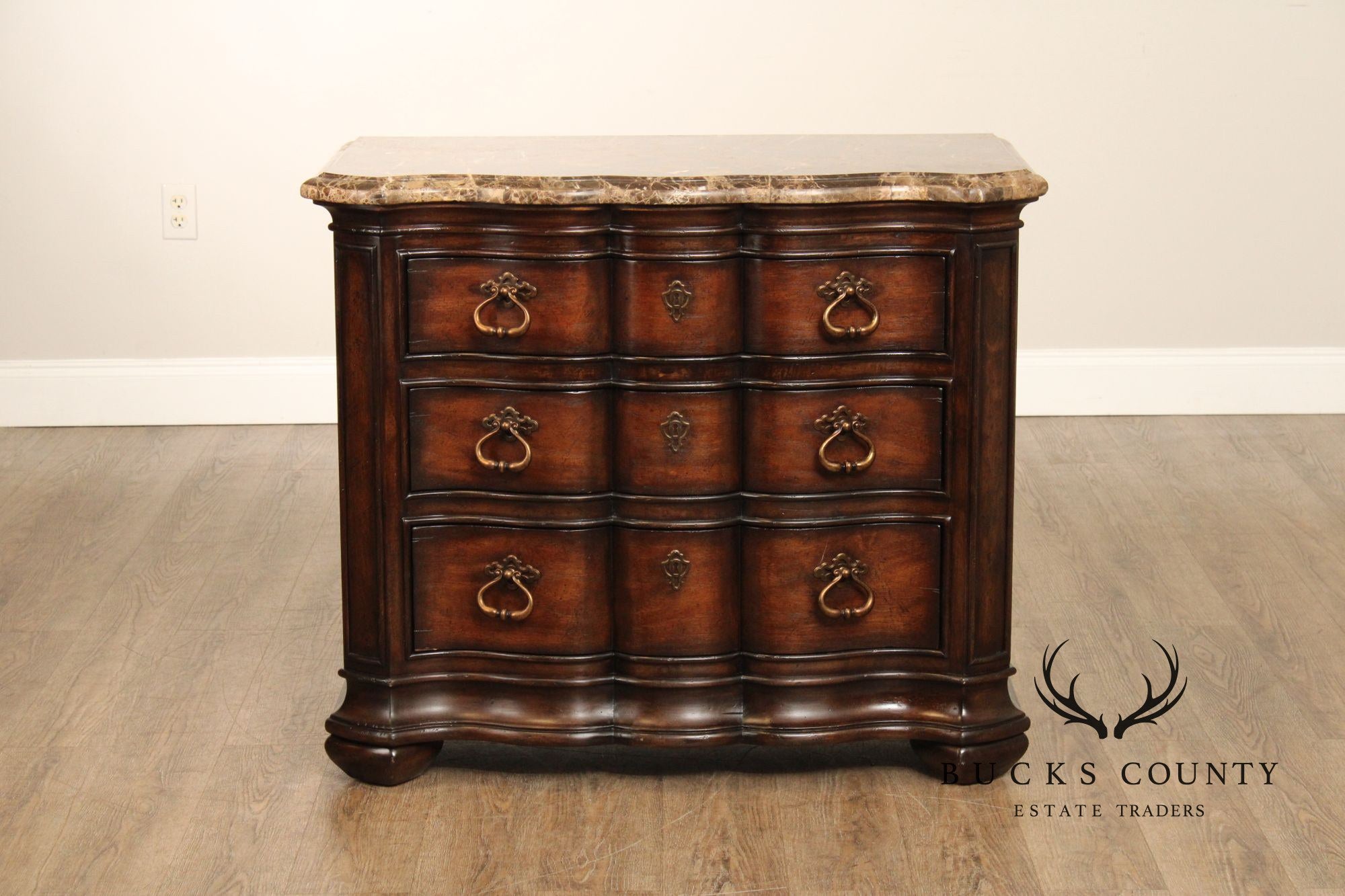 Thomasville Hills Of Tuscany Collection Marble Top Pair Of Chest Nightstands