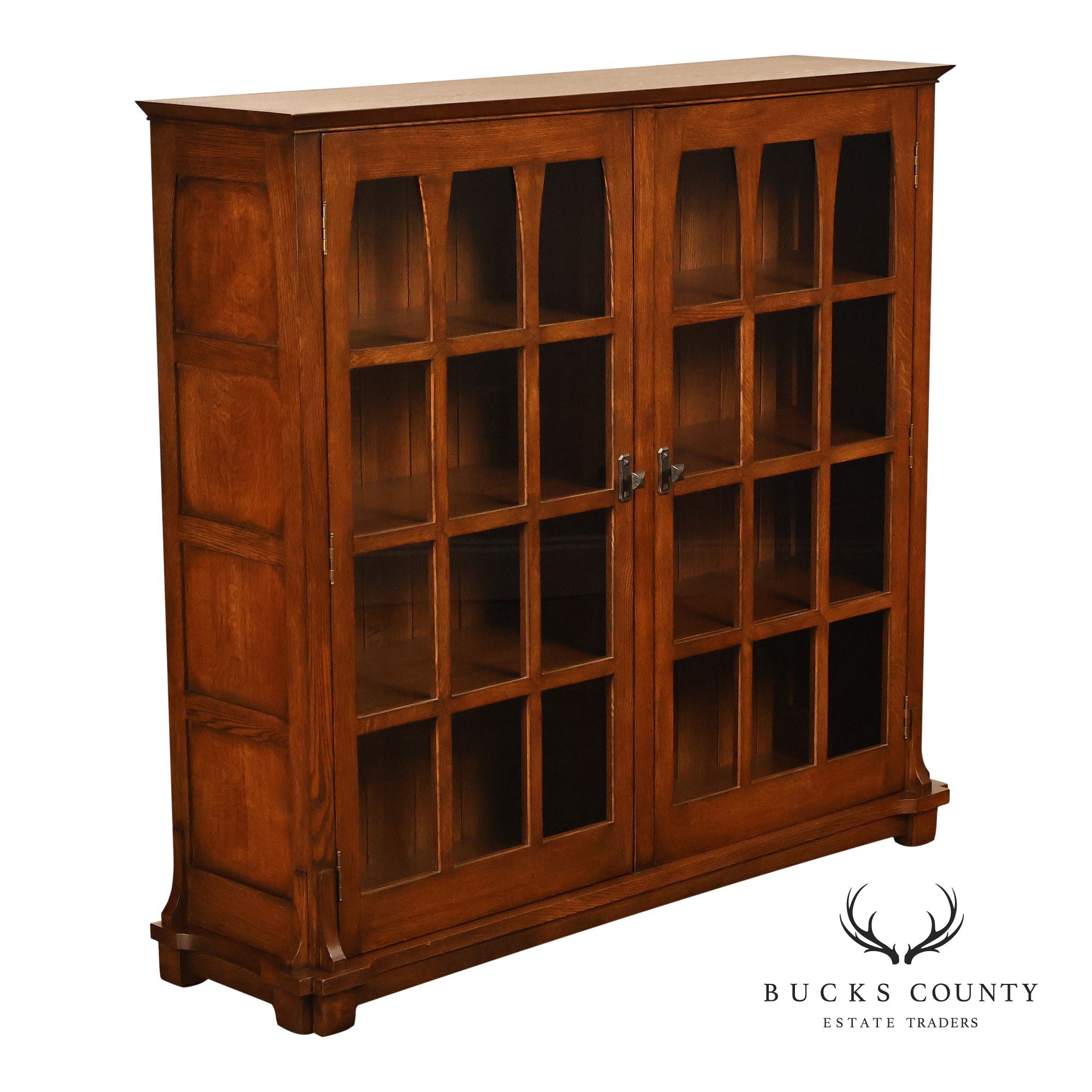 Stickley Gus Commemorative Mission Oak Two Door Bookcase