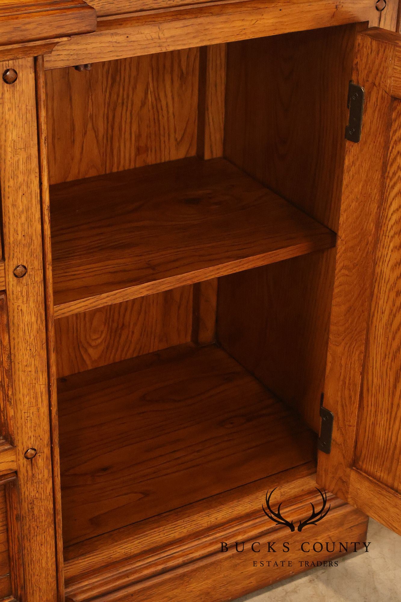 Thomasville Lighted Oak China Cabinet
