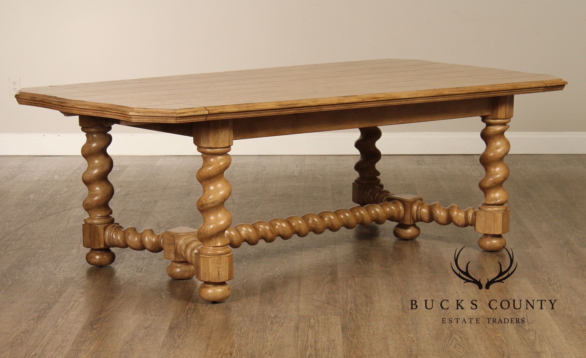 Bernhardt Spanish Revival Style Oak Extension Dining Table