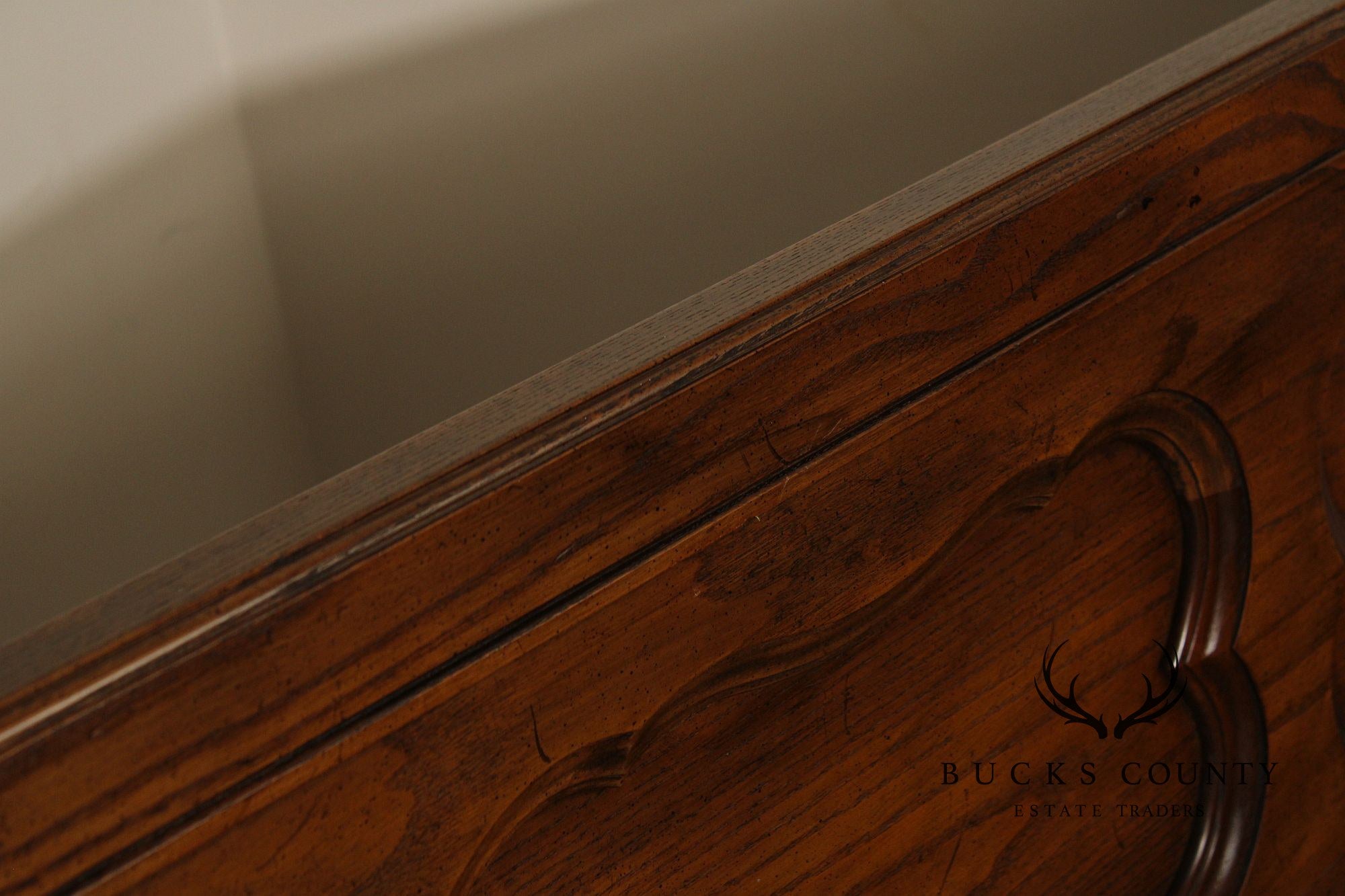 Baker Barley Twist Carved Oak King Size Canopy Poster Bed