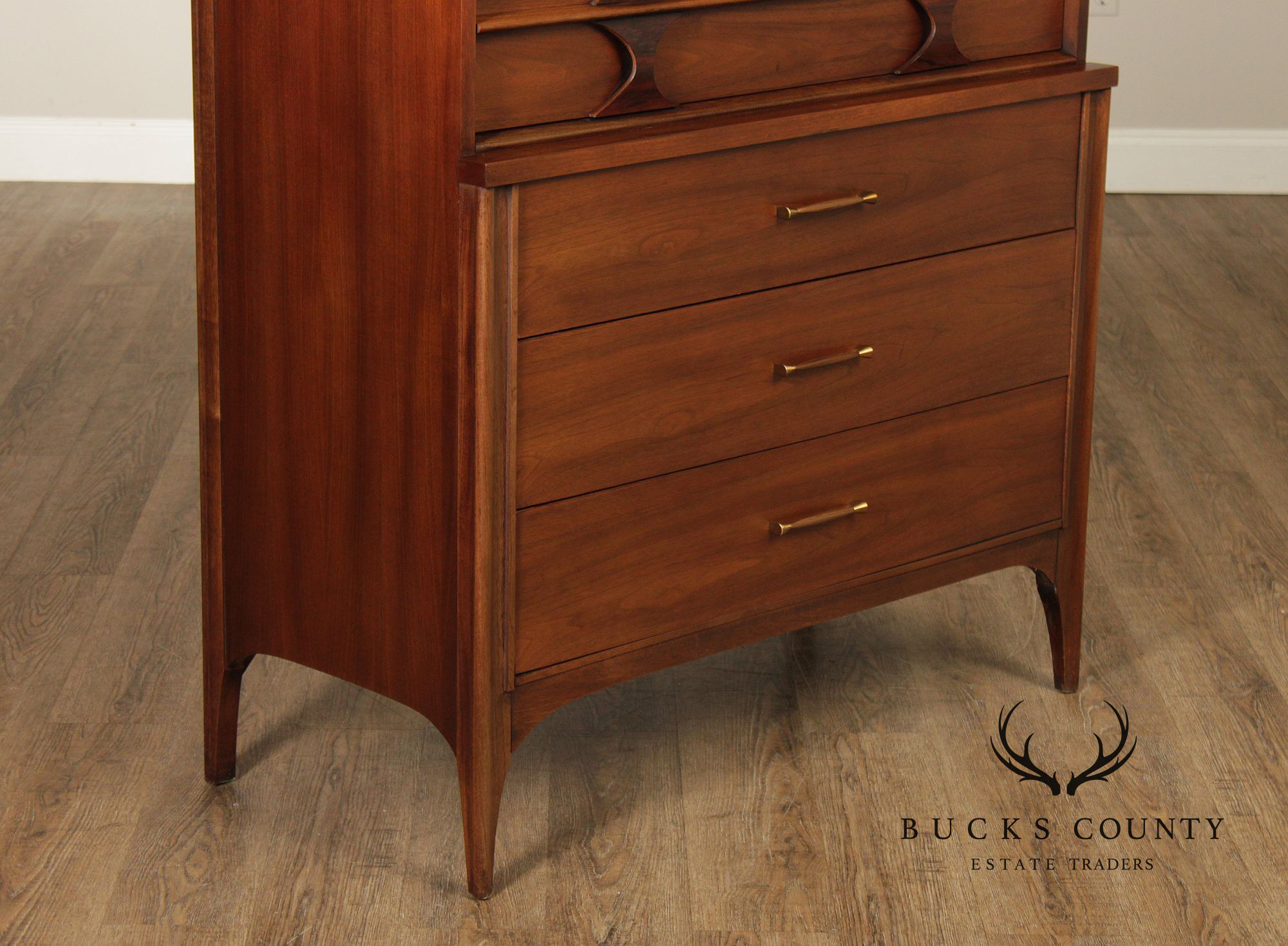 Kent Coffey 'Perspecta' Walnut And Rosewood Tall Chest