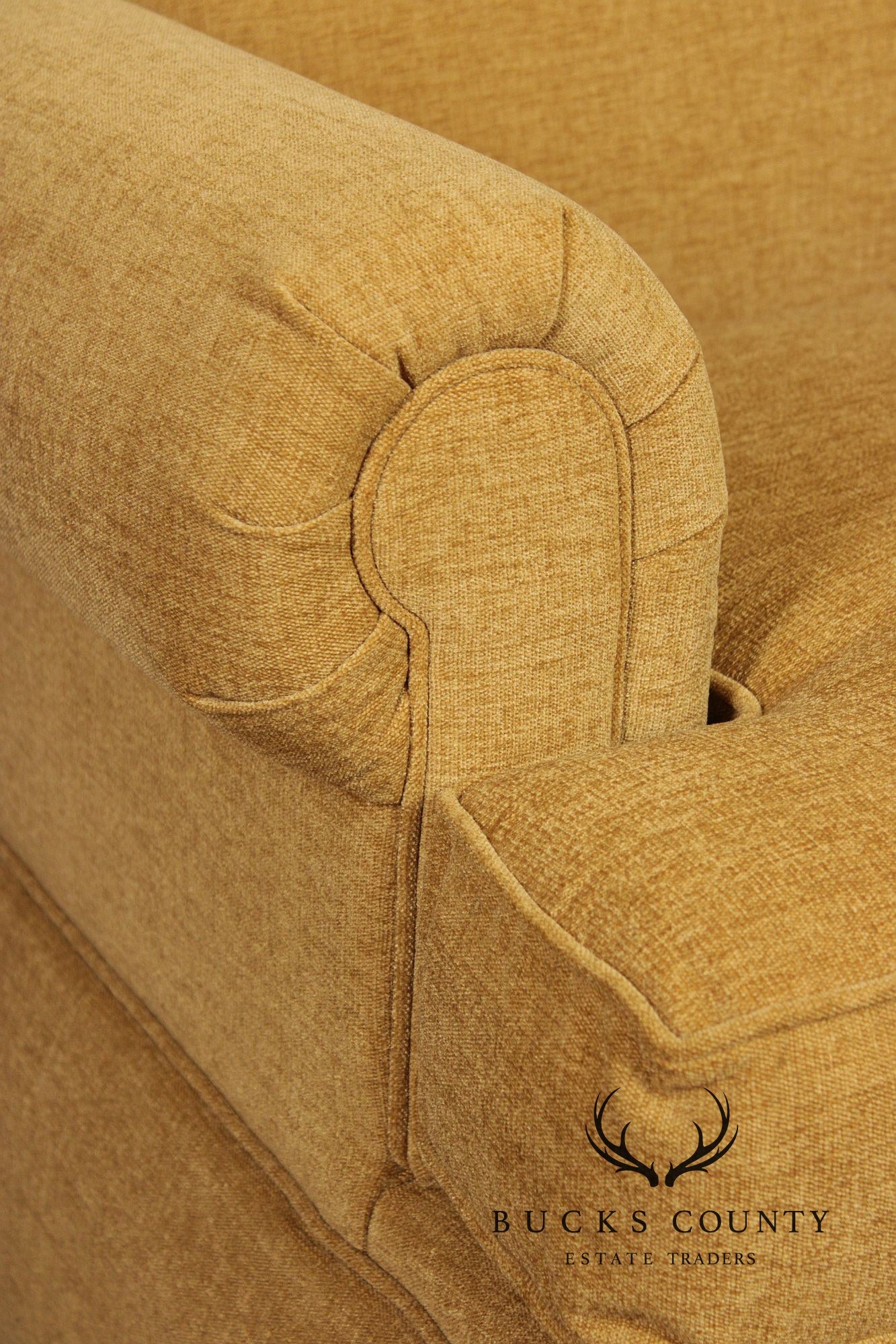 Bassett Furniture Traditional Gold Skirted Sofa