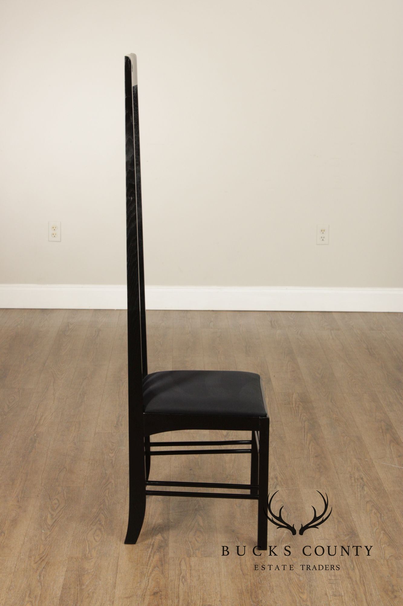 Cassina Ebonized 'Ingram' Tall Side Chair After Charles Rennie Mackintosh