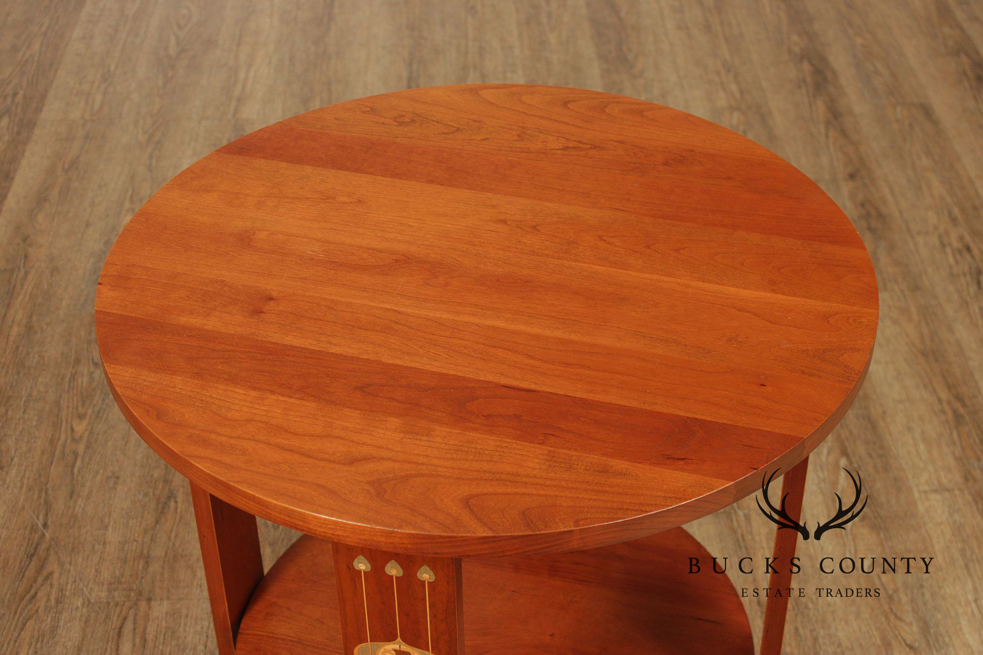 Stickley Harvey Ellis Inlaid Cherry Round Lamp Table