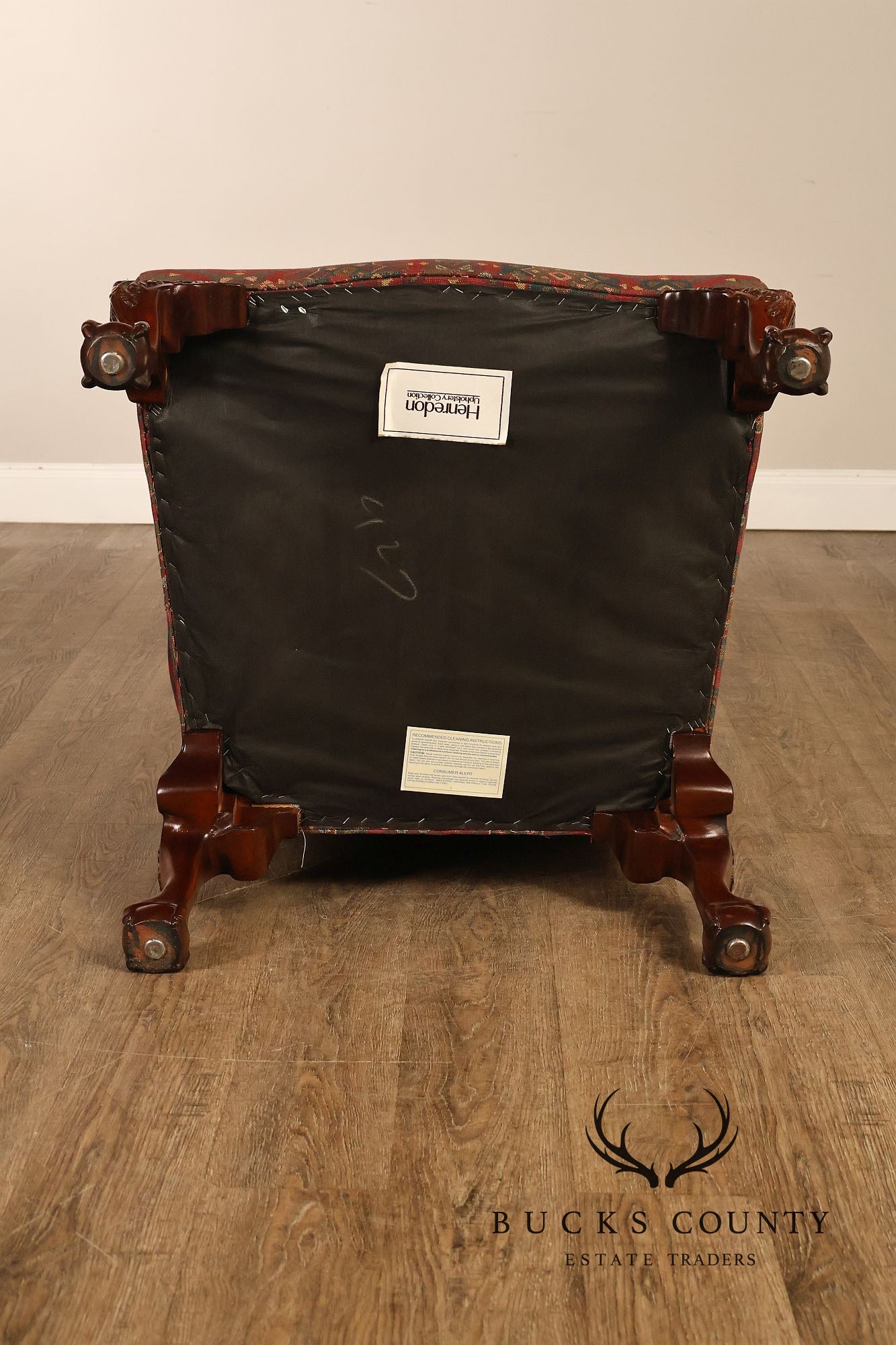 Henredon Chippendale Style Mahogany Library Armchair