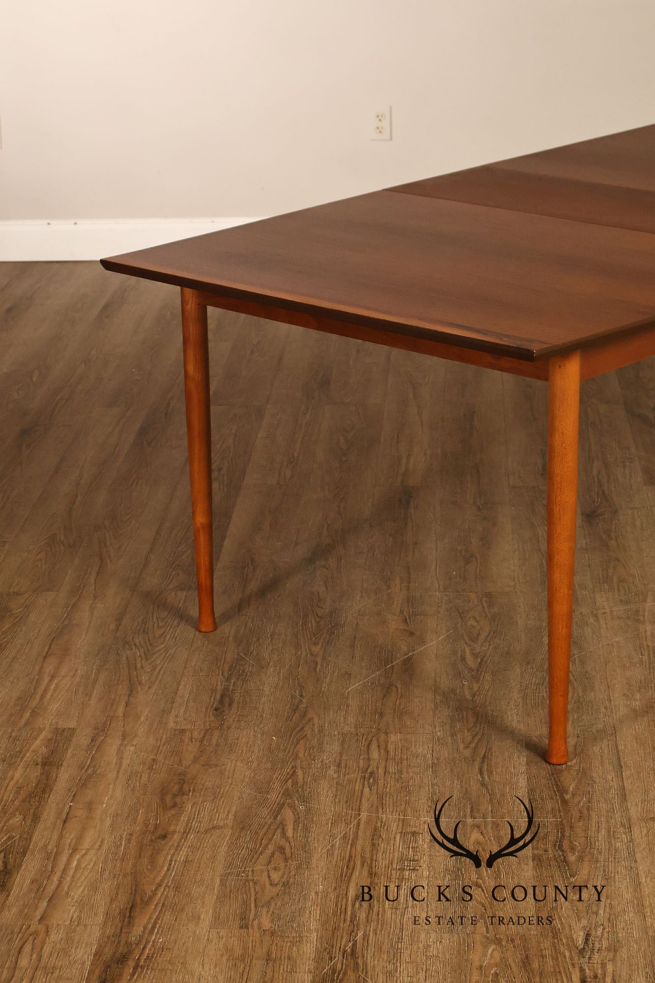 Mid Century Modern Walnut Dining Table With Leaf