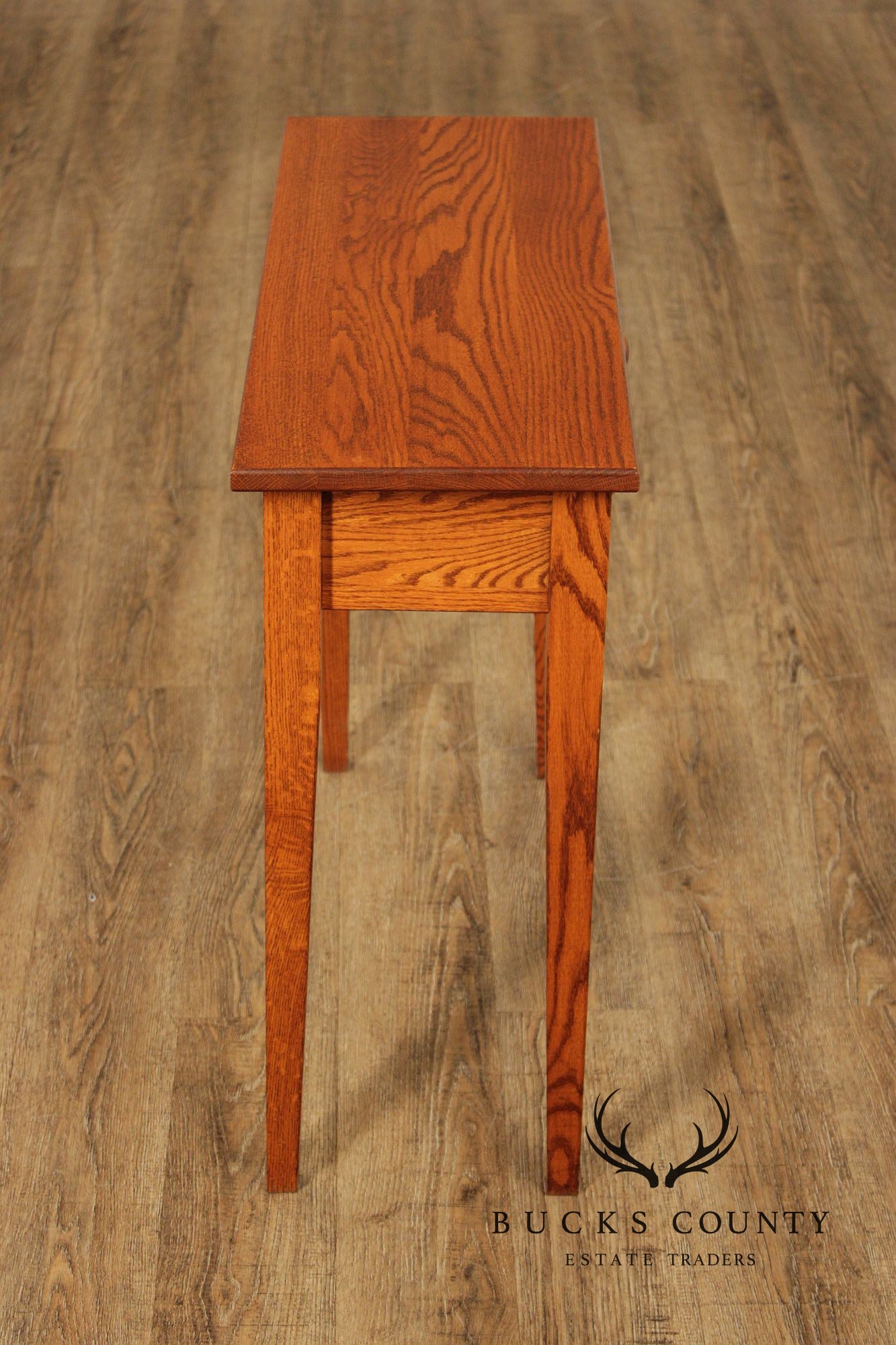 Shaker Style Narrow Oak Console Table