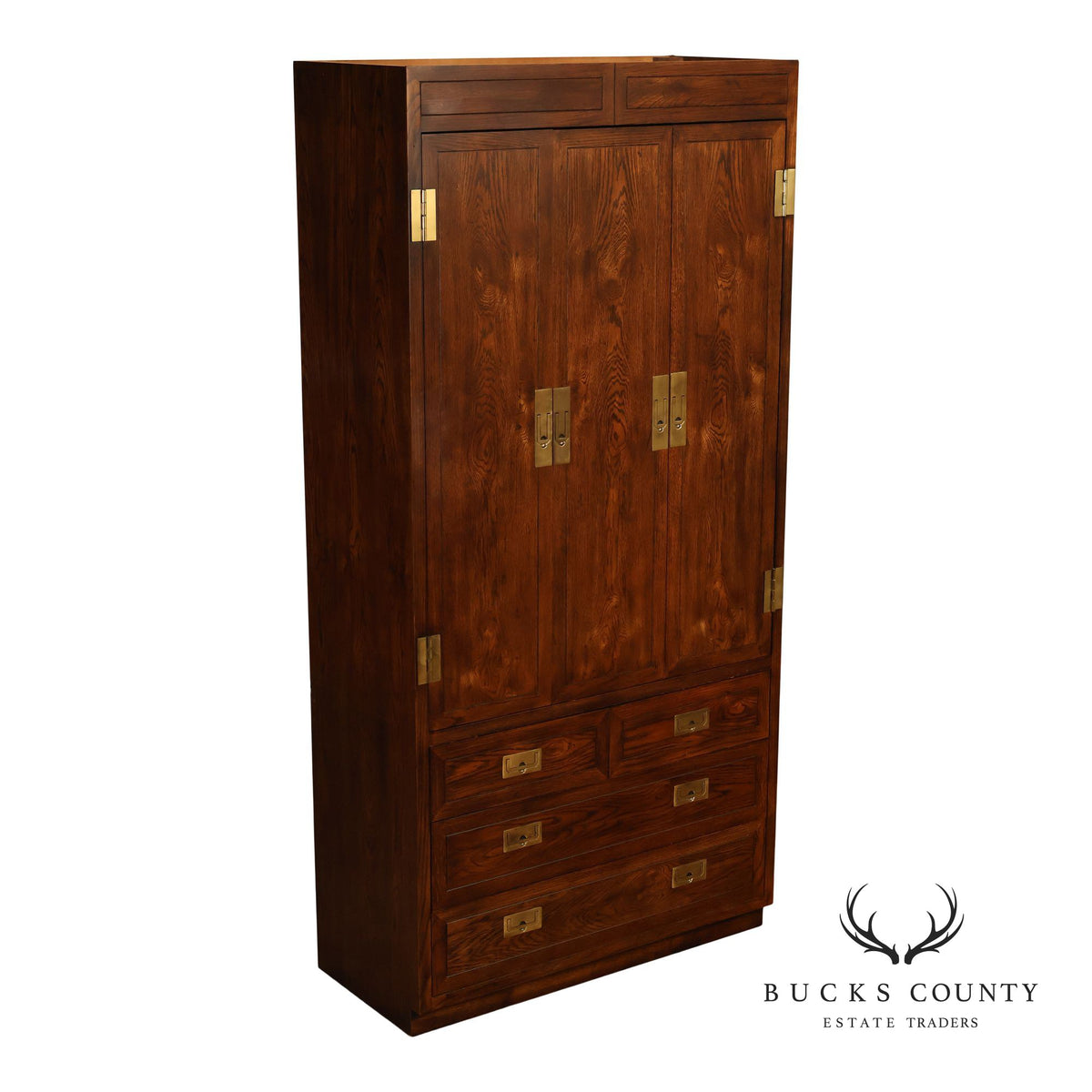 Henredon Scene One Campaign Style Bedroom Armoire Cabinet