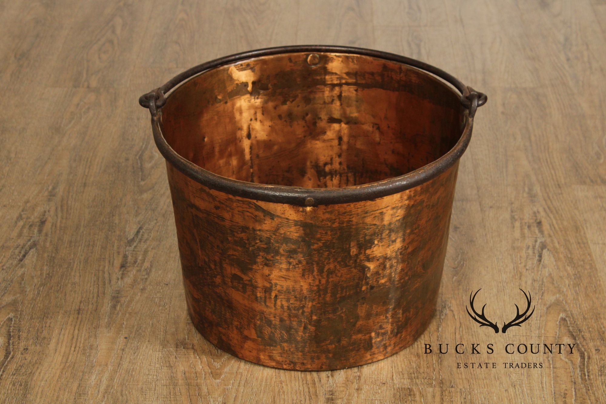 Antique Primitive Dovetailed Copper Kettle