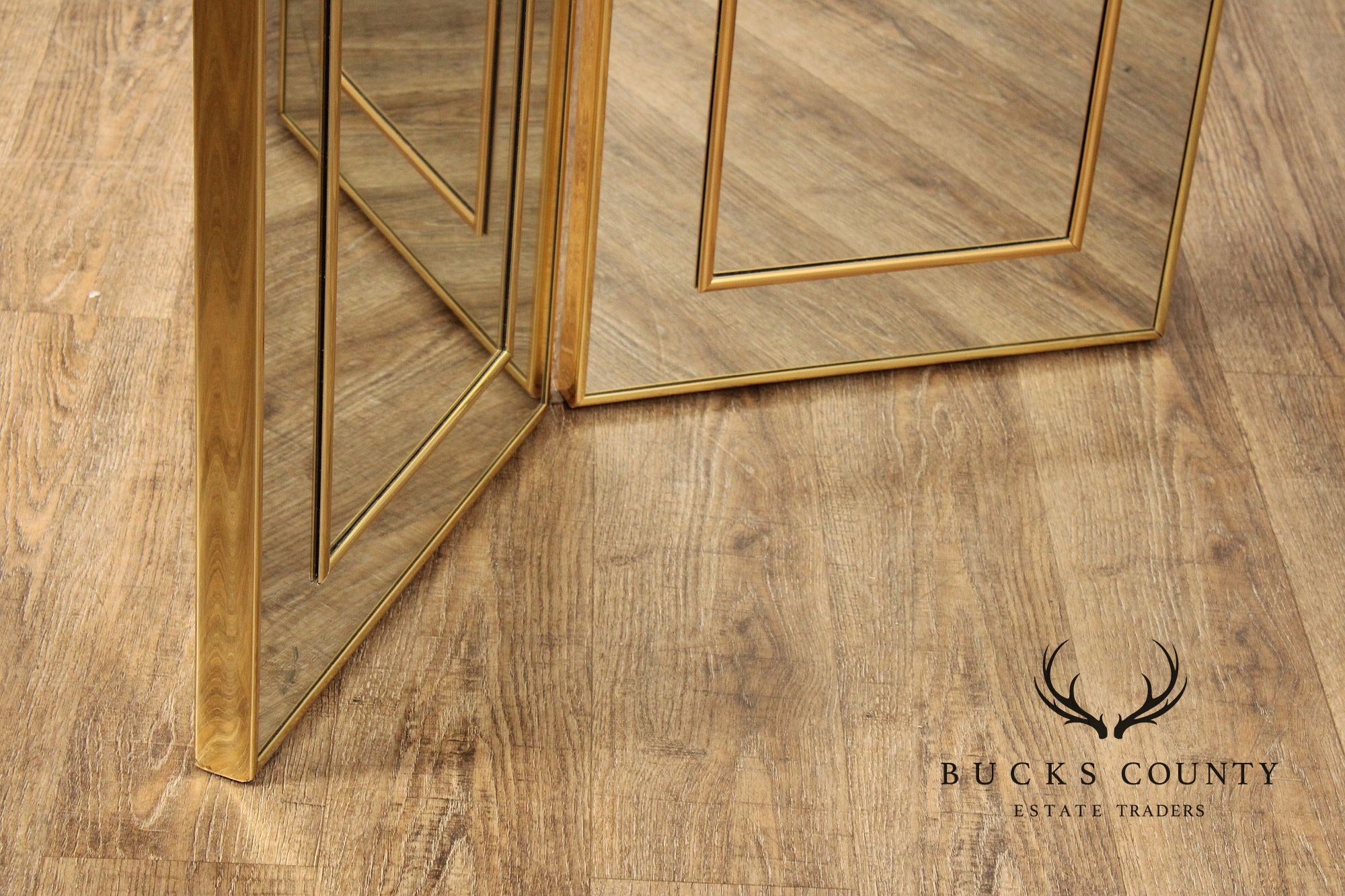 Hollywood Regency Two-Panel Mirrored Room Screen