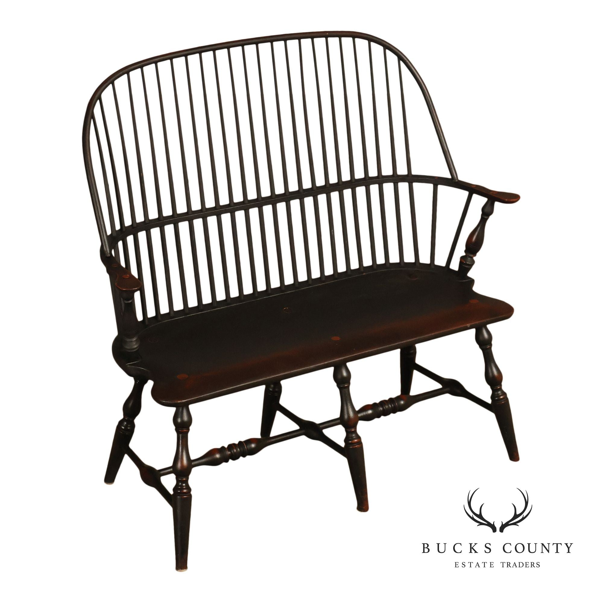 Custom Quality Black Painted Windsor Settee
