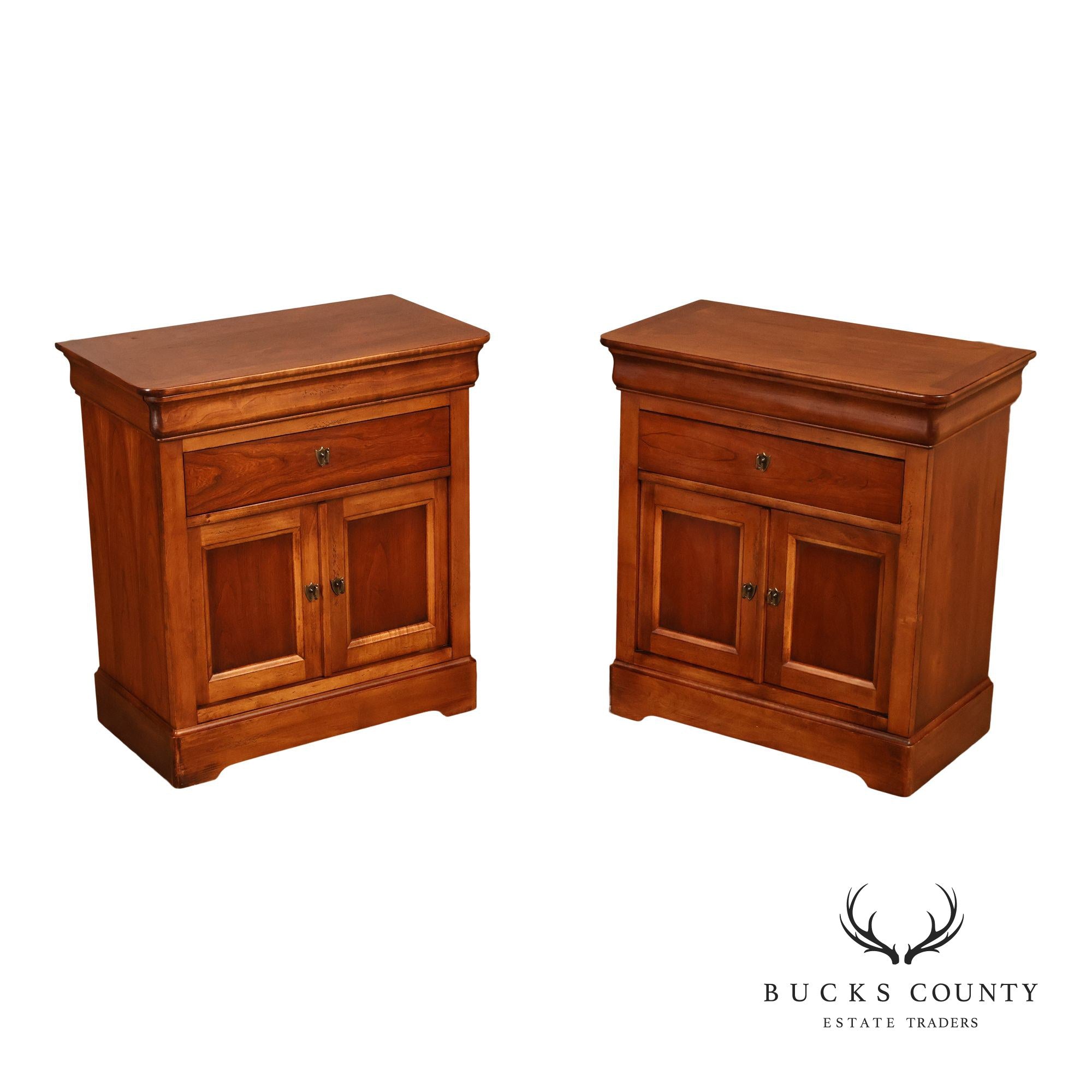 National Mt. Airy Louis Philippe Style Pair of Cherry Nightstands