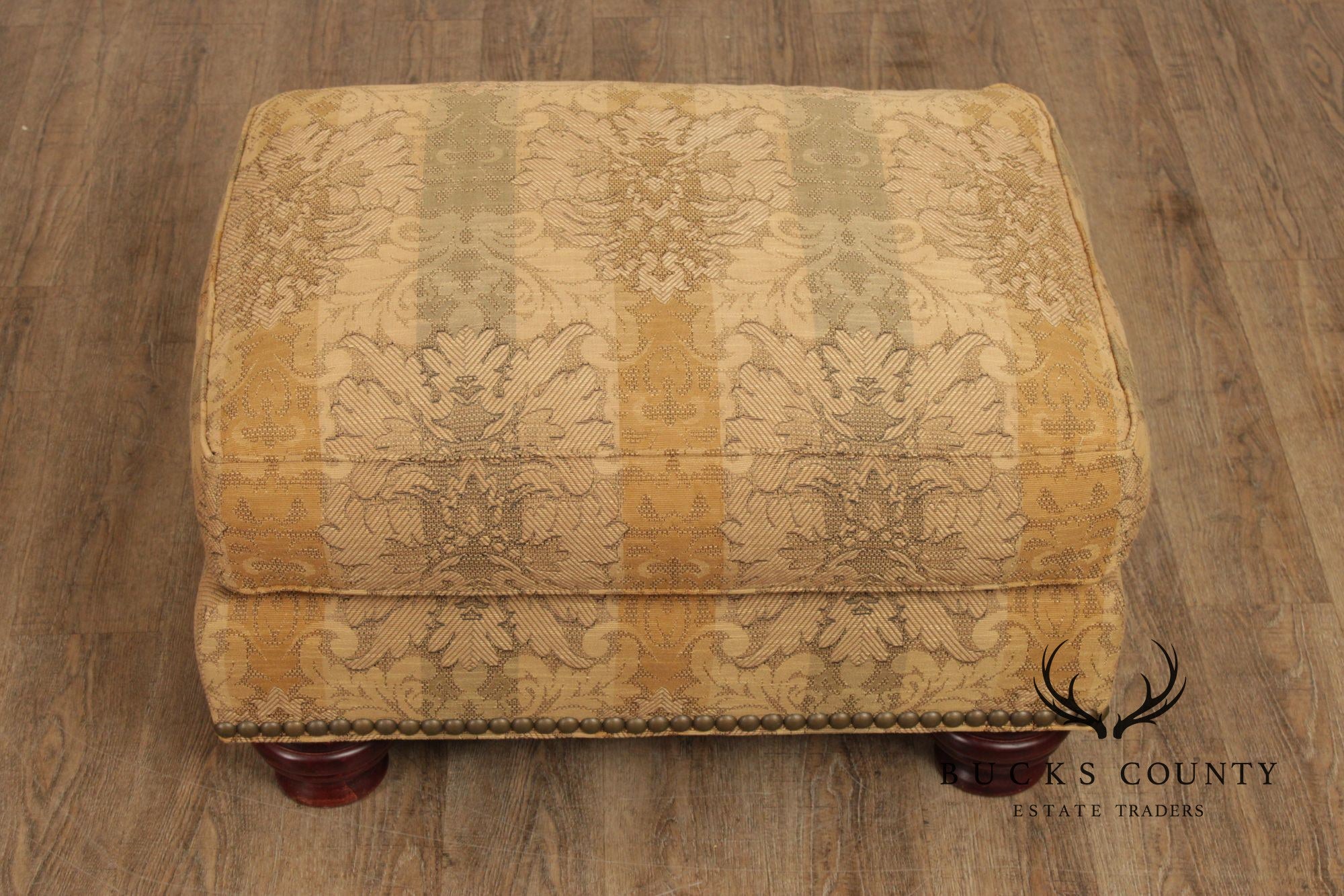 Thomasville Traditional Style Pair of Upholstered Ottomans