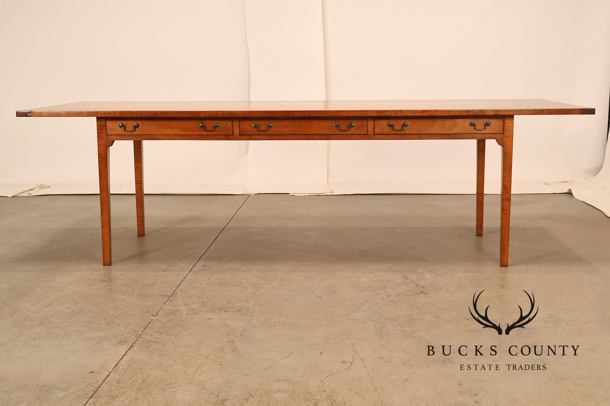 Irion Company Custom Tiger Maple Farmhouse Dining Table