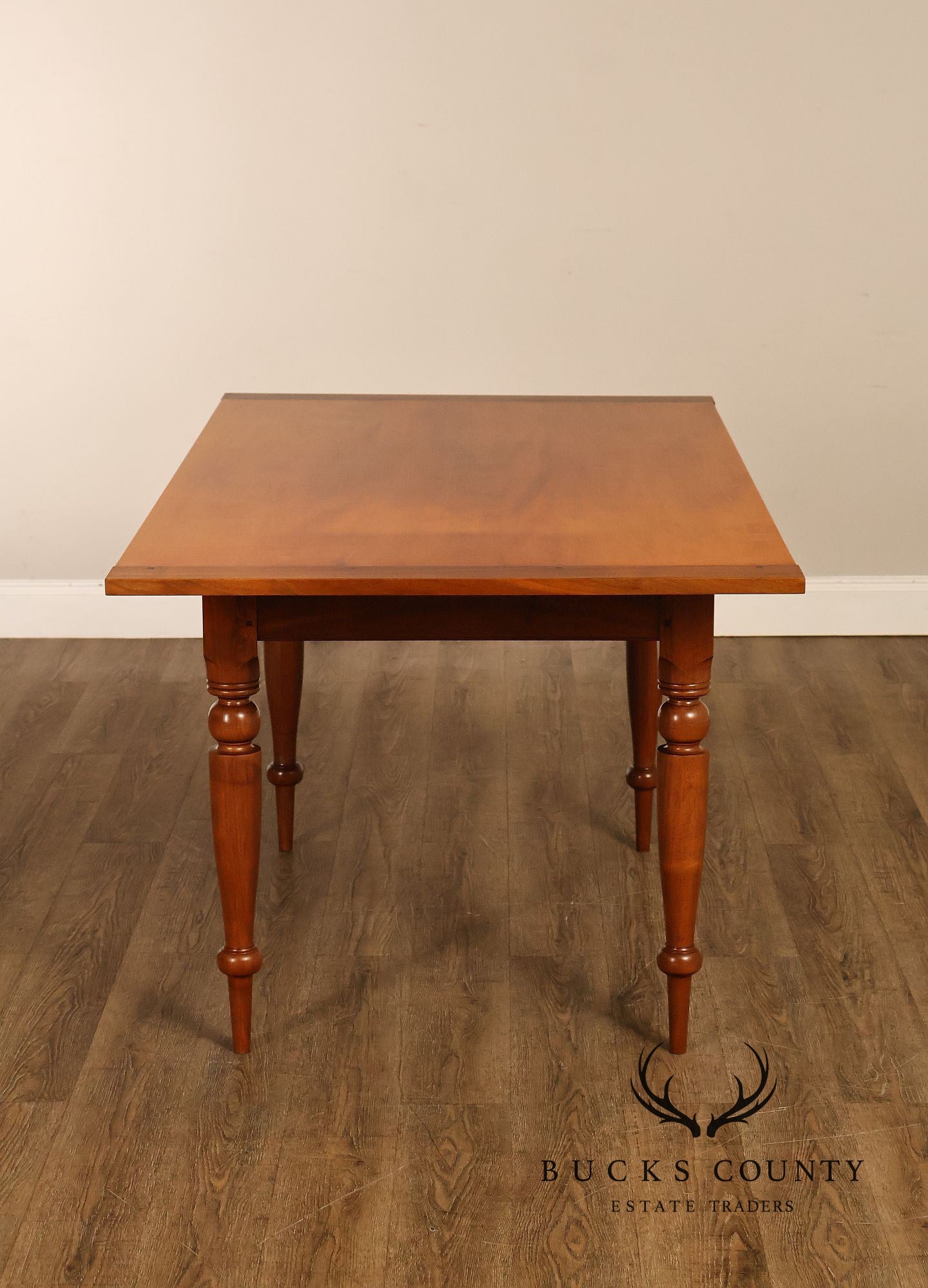 Sheraton Style Benchmade Tiger Maple and Walnut Dining Table