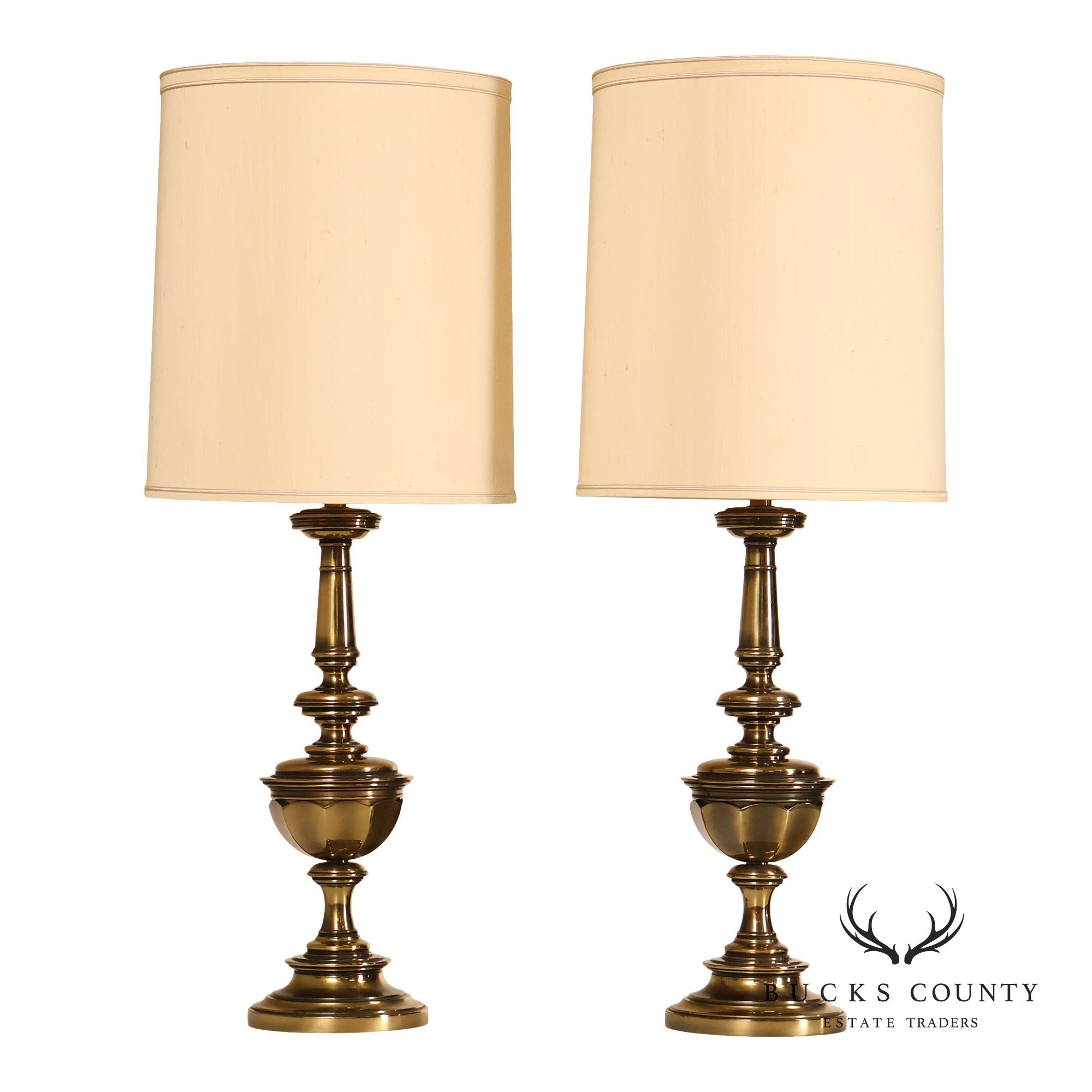 Stiffel Vintage Pair of Brass Table Lamps
