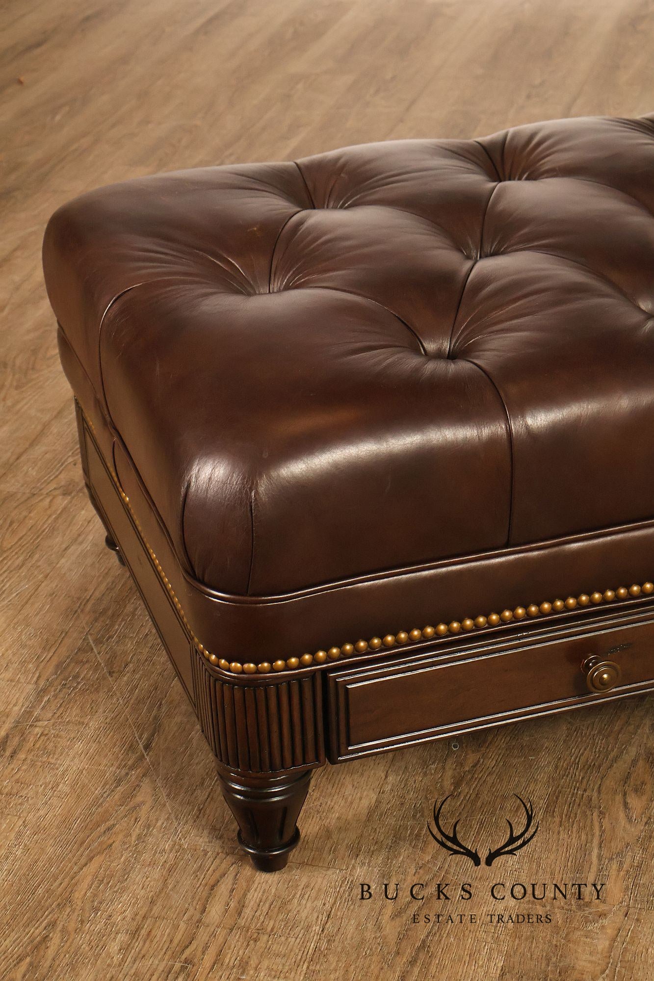 Hancock & Moore Tufted Leather 'Robinson' Cocktail Ottoman