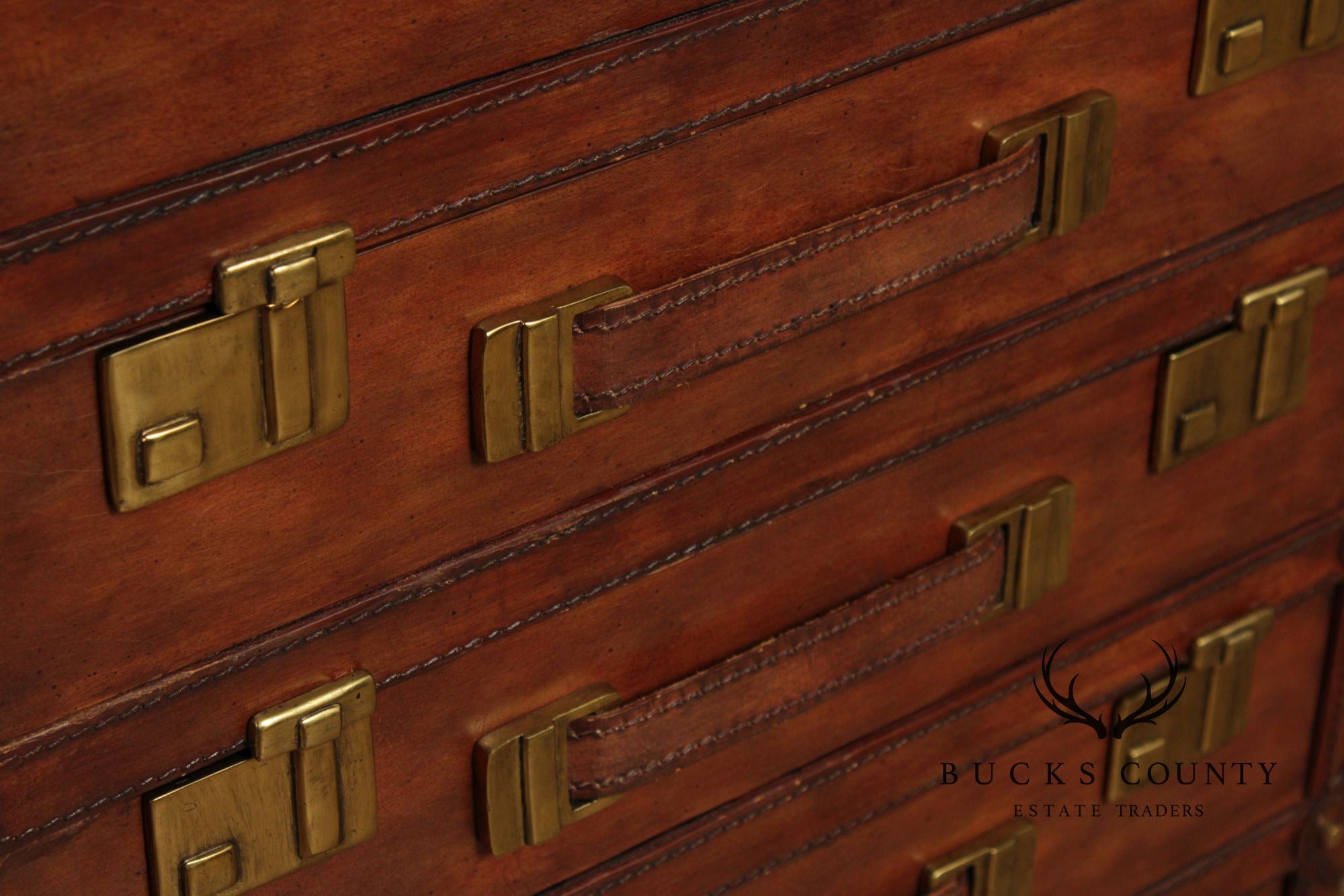Maitland Smith Leather Stacking Luggage Chest Of Drawers