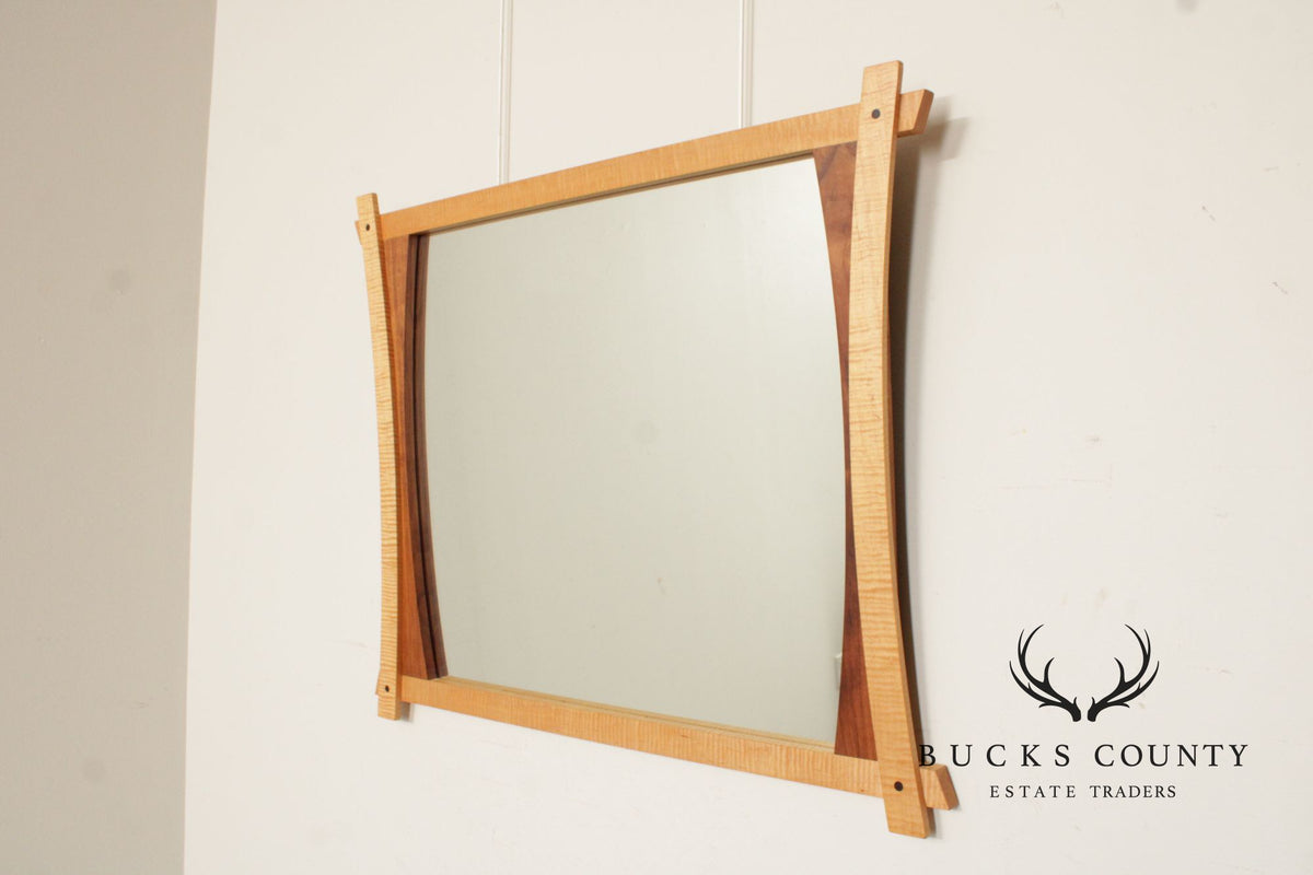 Studio Crafted Maple and Walnut Wall Mirror