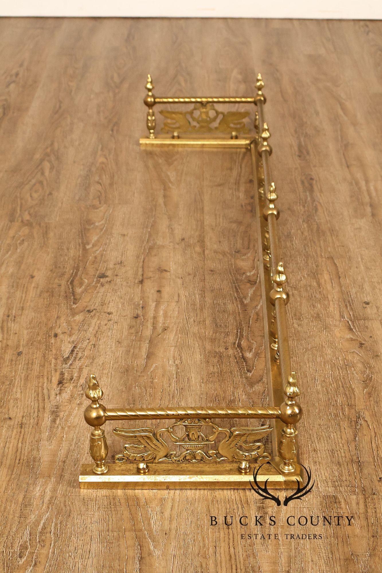 Neoclassical Style Brass Fireplace Fender