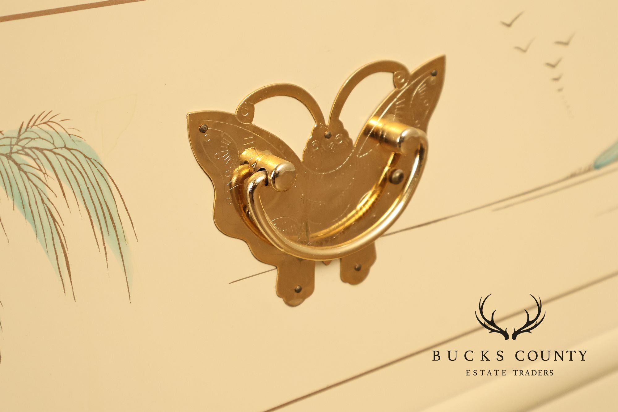 Painted Chinoiserie Style Dresser With Brass Hardware